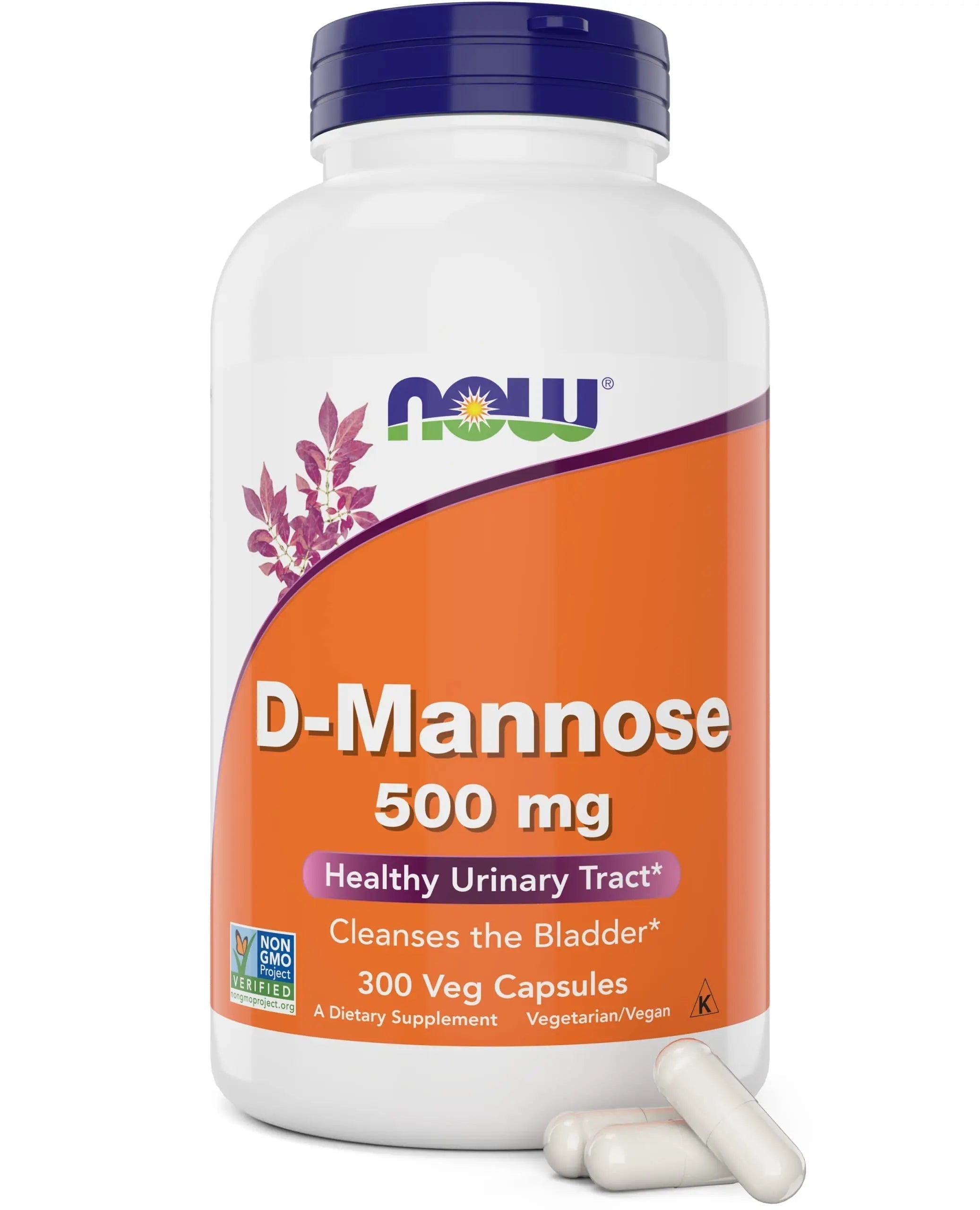 Now D-Mannose 500 mg, 300 Capsules - Vegan, Non GMO Supplement for Women and Men - Supports Healthy Urinary Tract, Cleanses The Bladder NOW FoodsBuy Supplements Australia