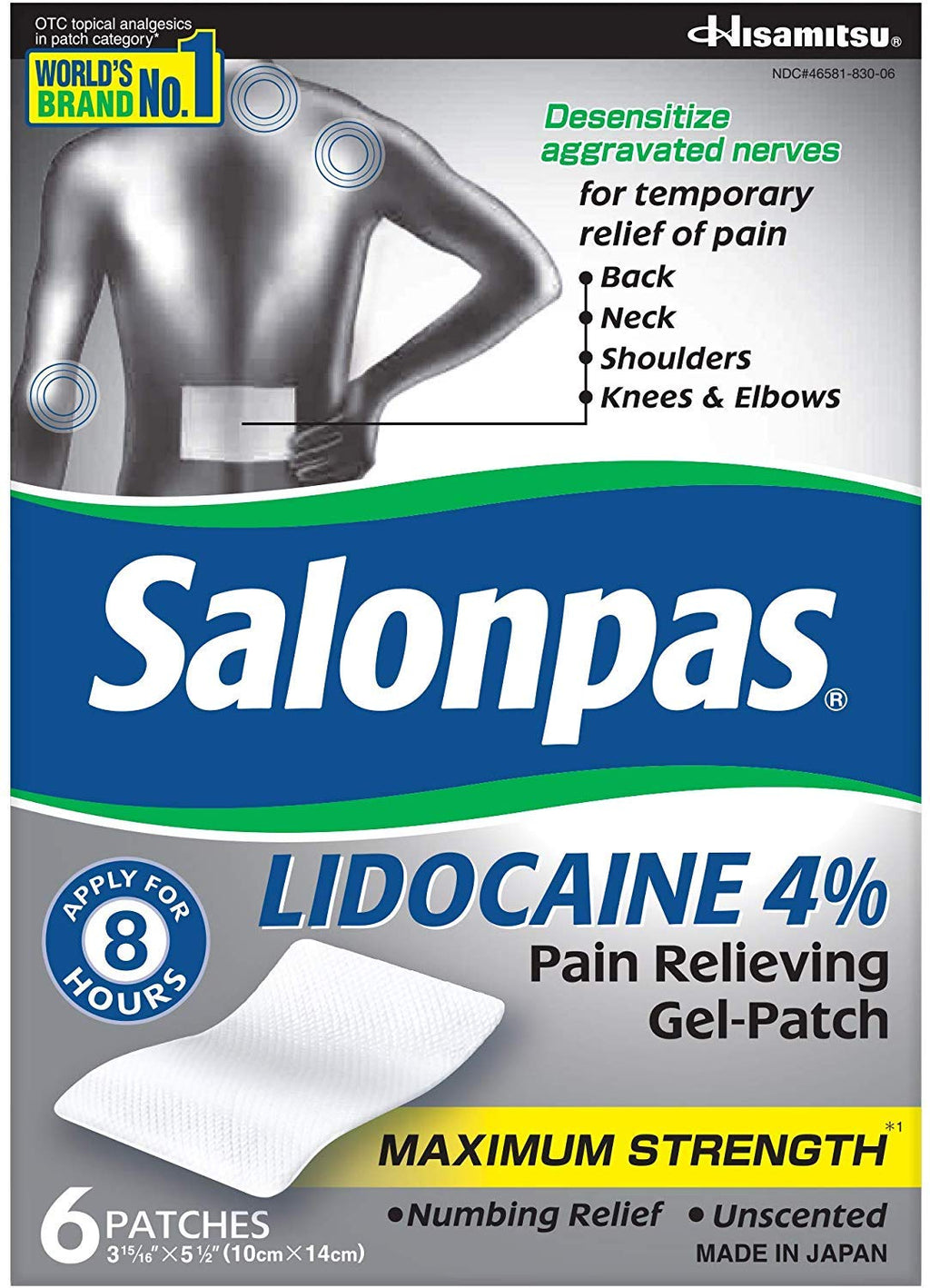 Salonpas LIDOCAINE (5 Pack Bundle) Pain Relieving Maximum Strength Gel Patch! SalonpasBuy Supplements Australia