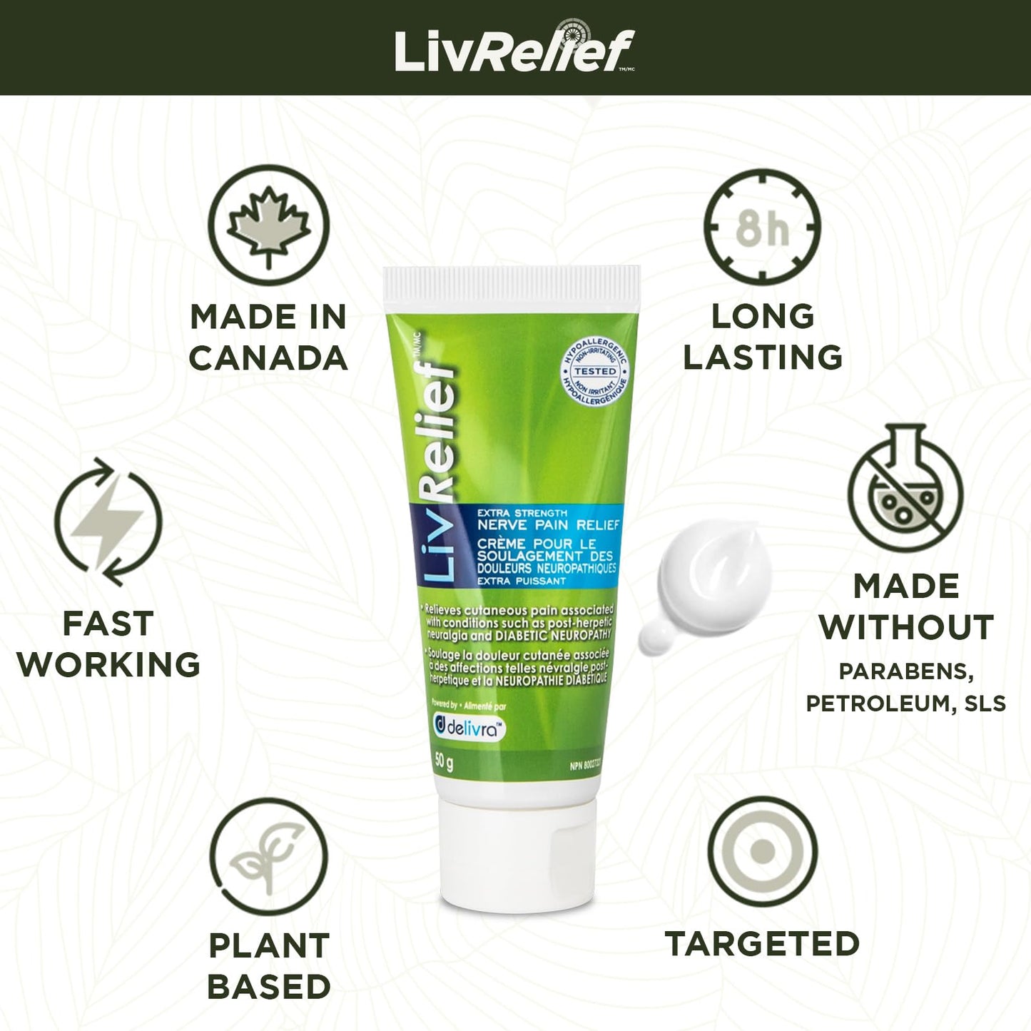 LivRelief Nerve Pain Relief Extra Strength - 50g LivReliefBuy Supplements Australia