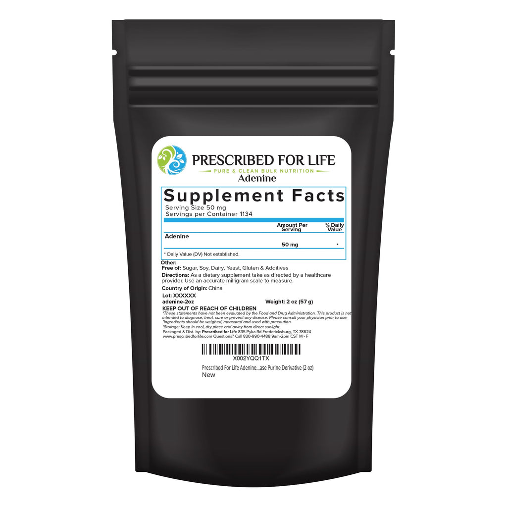 Prescribed For Life Adenine Powder, Vitamin B4 Adenine Supplement, A Nucleobase Purine Derivative (56g) Prescribed For LifeBuy Supplements Australia