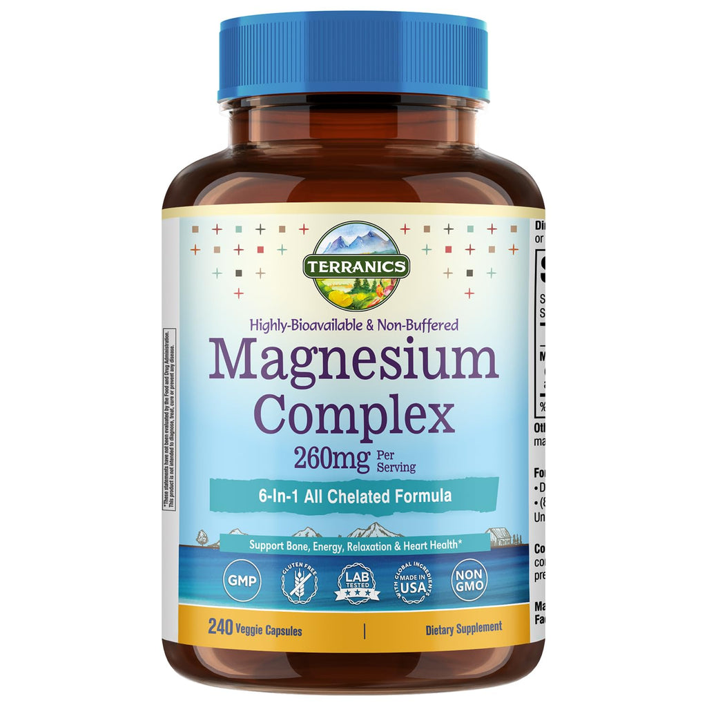 Terranics Magnesium Complex supplement bottle on a white background
