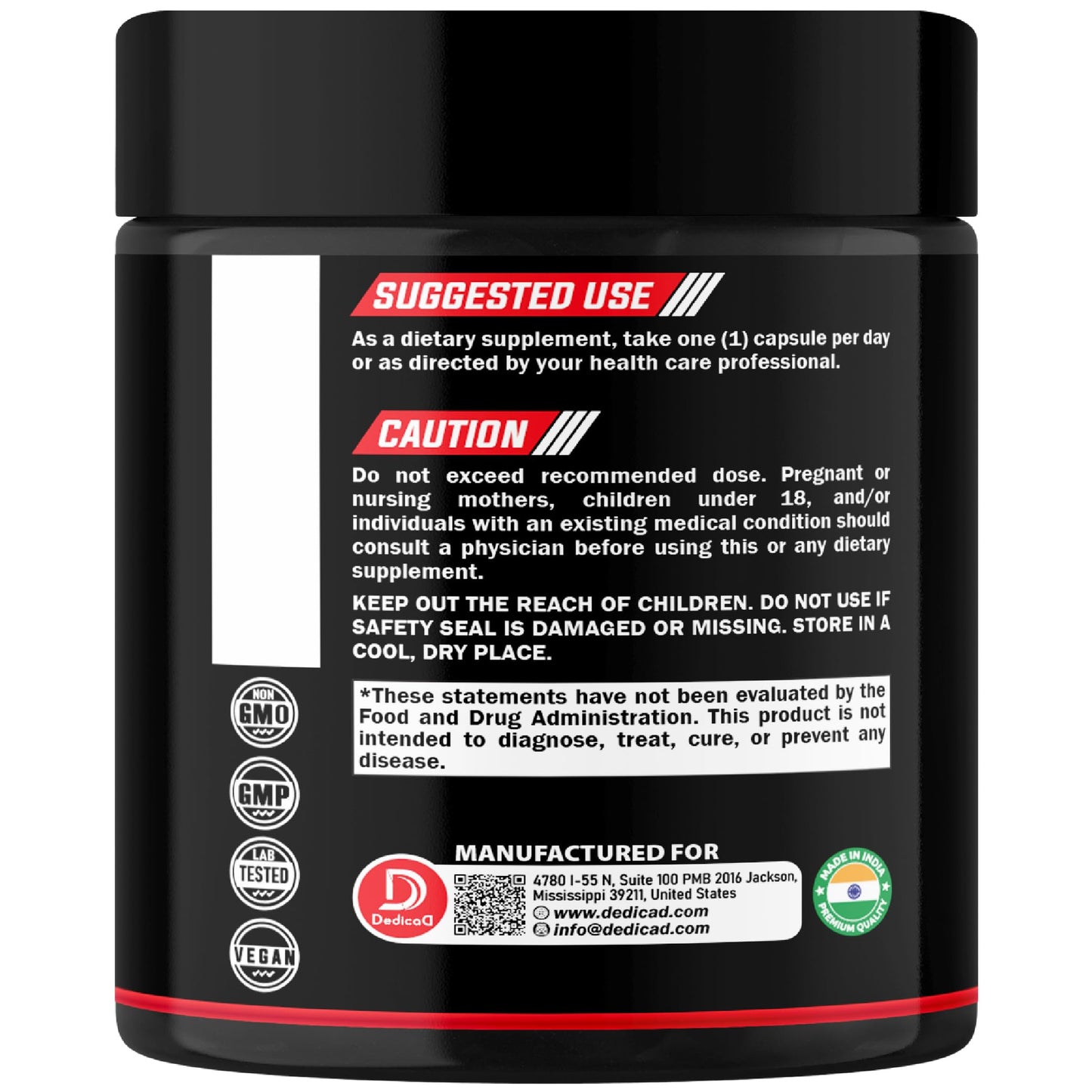 DEDICAD Akkermansia Probiotic for Increases GLP-1 - Contains Inulin, Bacillus Coagulans, Lactobacillus Acidophilus & Chromium - 60 Days Supply - 60 Capsules DEDICAD buy supplements Au