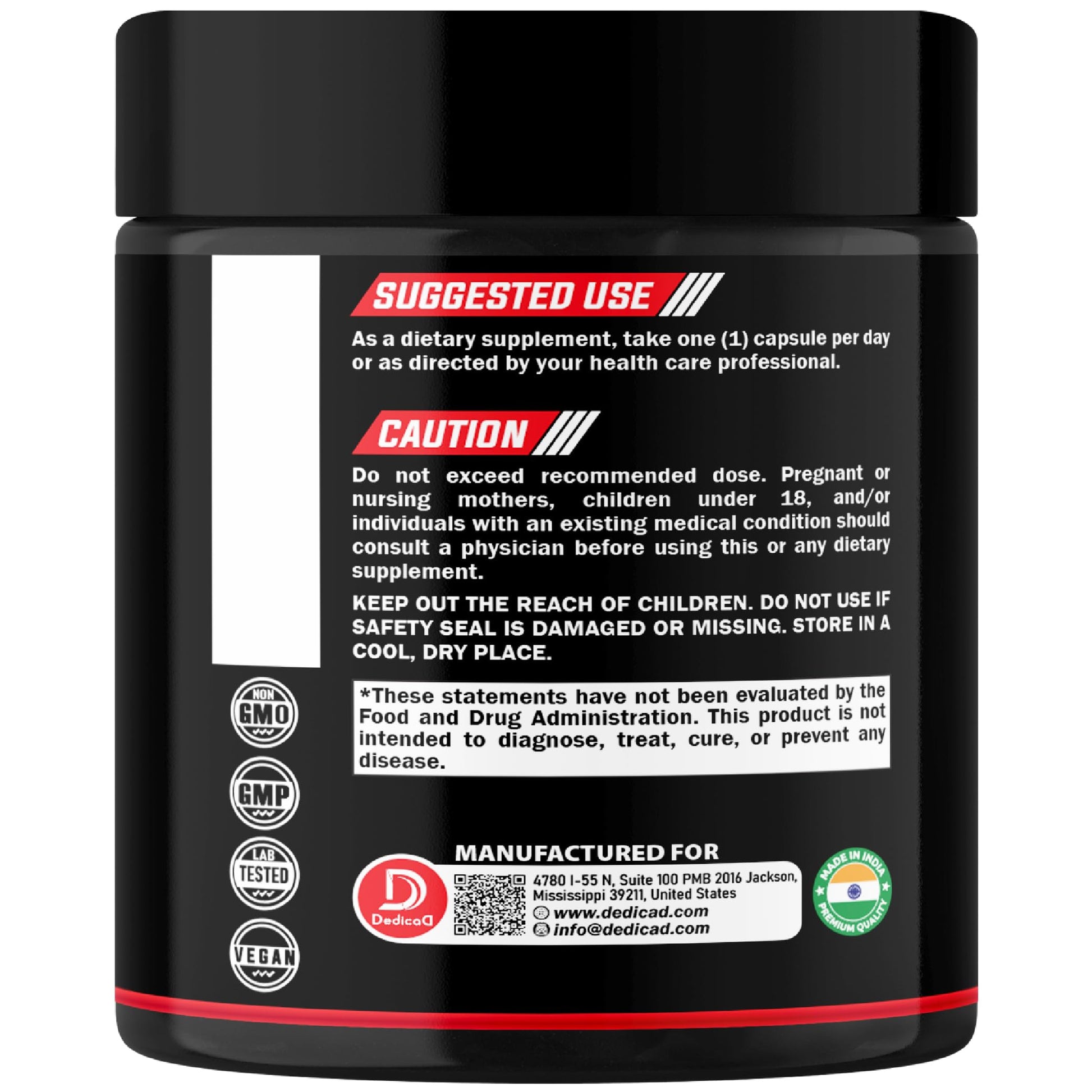 DEDICAD Akkermansia Probiotic for Increases GLP-1 - Contains Inulin, Bacillus Coagulans, Lactobacillus Acidophilus & Chromium - 60 Days Supply - 60 Capsules DEDICAD buy supplements Au