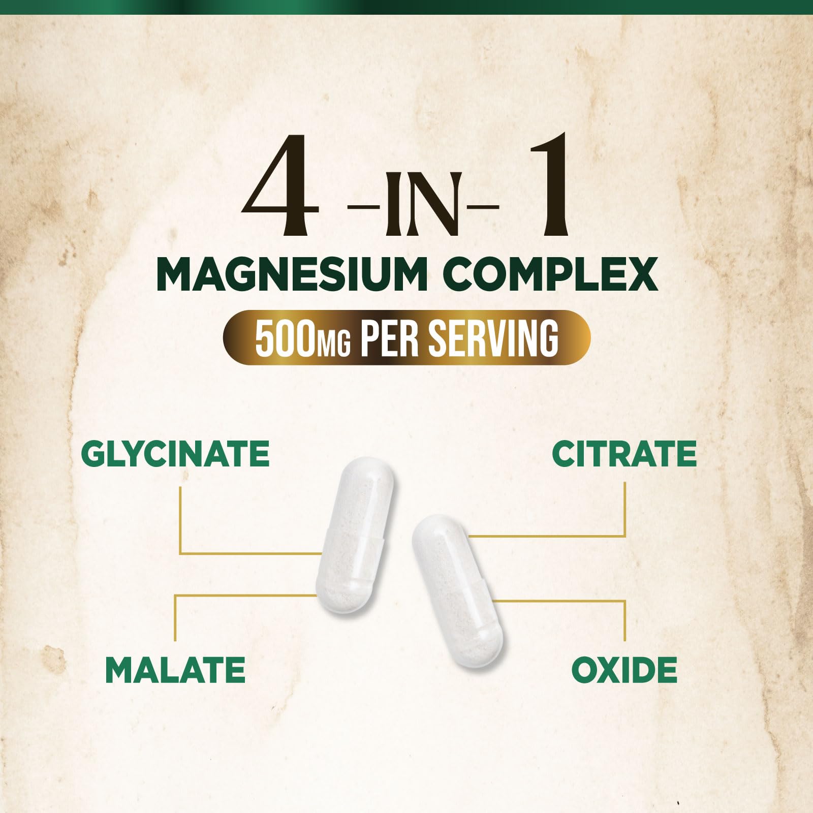 Magnesium Complex Supplement - Magnesium 500mg Per Serving - High Absorption Blend of Glycinate, Citrate, Malate, Oxide - Supports Sleep, Muscle, Bone, Heart Health - Bottled in USA - 60 Capsules Nature's Peak buy supplements Au