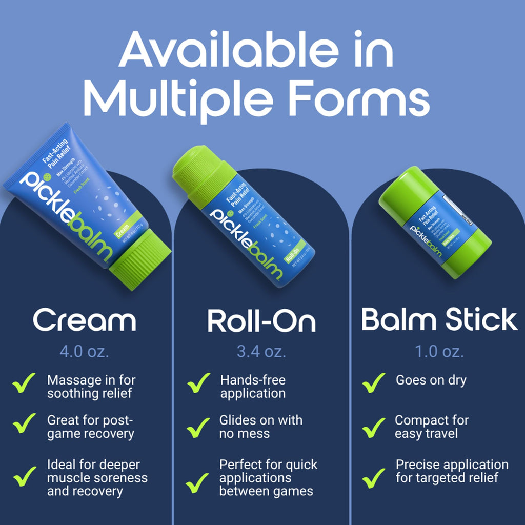 PickleBalm Pickleball In-Game Muscle Pain Relief Balm Stick with 4% Lidocaine, Arnica, Menthol, Cucumber Seed Extract for Shoulders, Knees, Wrists, and More, 1oz Stick PickleBalmBuy Supplements Australia