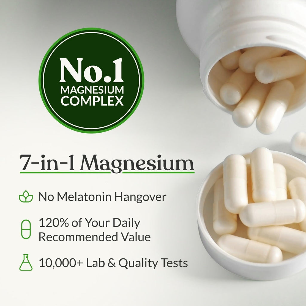 BIOptimizers Magnesium Breakthrough Supplement with 500mg - 7 Forms of Magnesium: Glycinate, Malate, Citrate, and More - Natural Support for Sleep and Cognitive Function -90 Capsules- Calming Vitamins BIOptimizers buy supplements Au