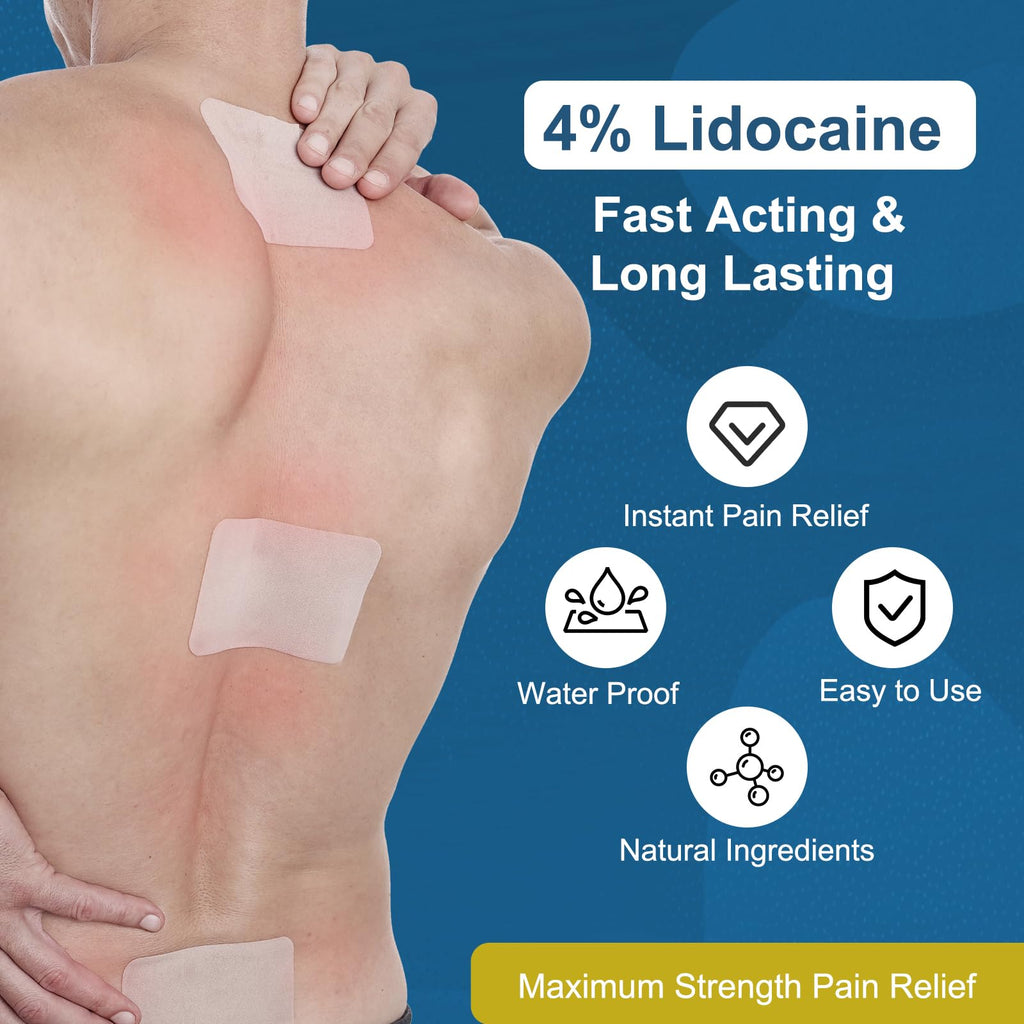 Teemofe 4% Lidocaine Pain Relief Patches – Maximum OTC Strength, Fast-Acting Targeted Relief, 30 Count, for Everyday Muscle & Joint Discomfort - 260130-2 TeemofeBuy Supplements Australia