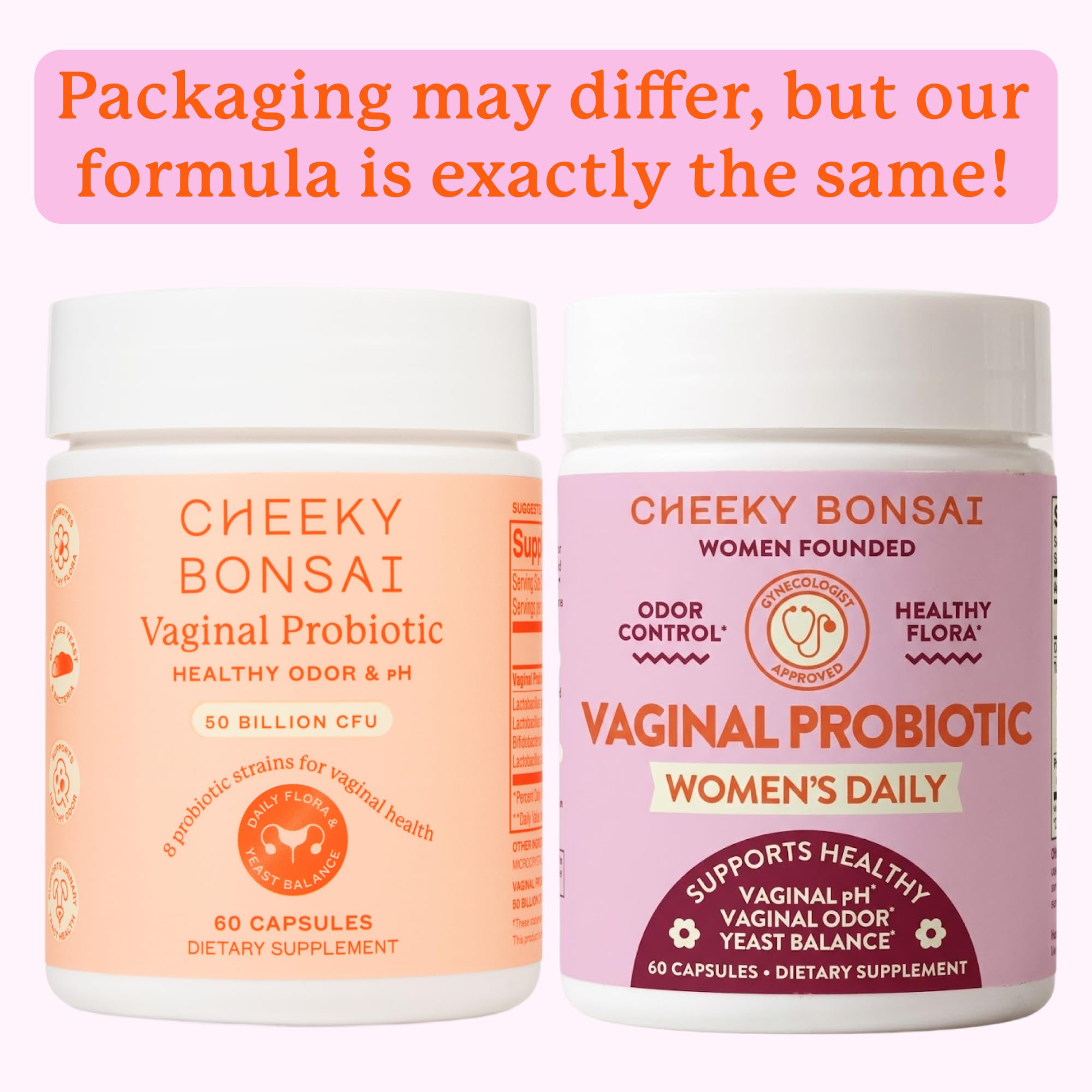 Cheeky Bonsai Vaginal Probiotic for Women pH Balance with Maximum Support 20 Billion CFU Probiotics - 8 Unique Strains for Her - Lactobacillus Blend - 60 Capsules (Packaging May Vary) Cheeky BonsaiBuy Supplements Australia