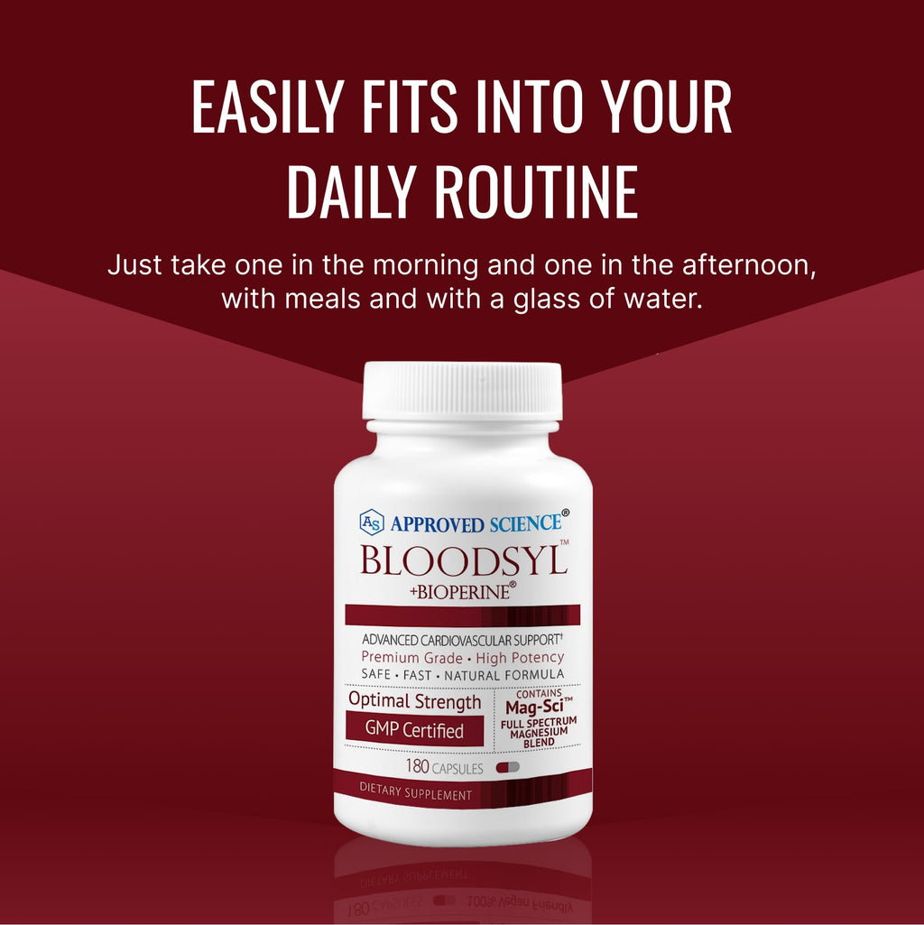 Approved Science Bloodsyl - Supports Blood Flow - Hawthorn Berry, Magnesium, BioPerine - Vegan - 180 Capsules - Pack of 1 Approved ScienceBuy Supplements Australia