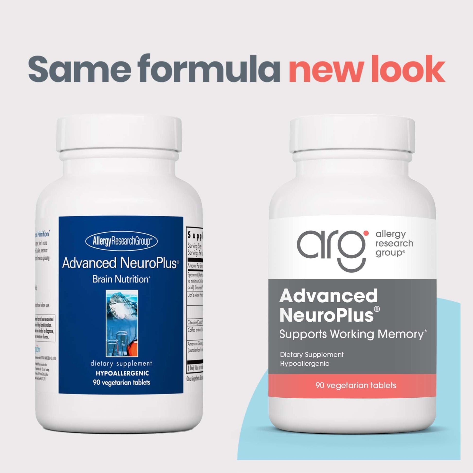 Allergy Research Group Advanced NeuroPlus - Nootropic Formula with Spearmint Extract, Lions Mane & Citicoline - Supports Working Memory Focus & Cognitive Function - 30 Servings - 90 Tablets Allergy Research Group buy supplements Au