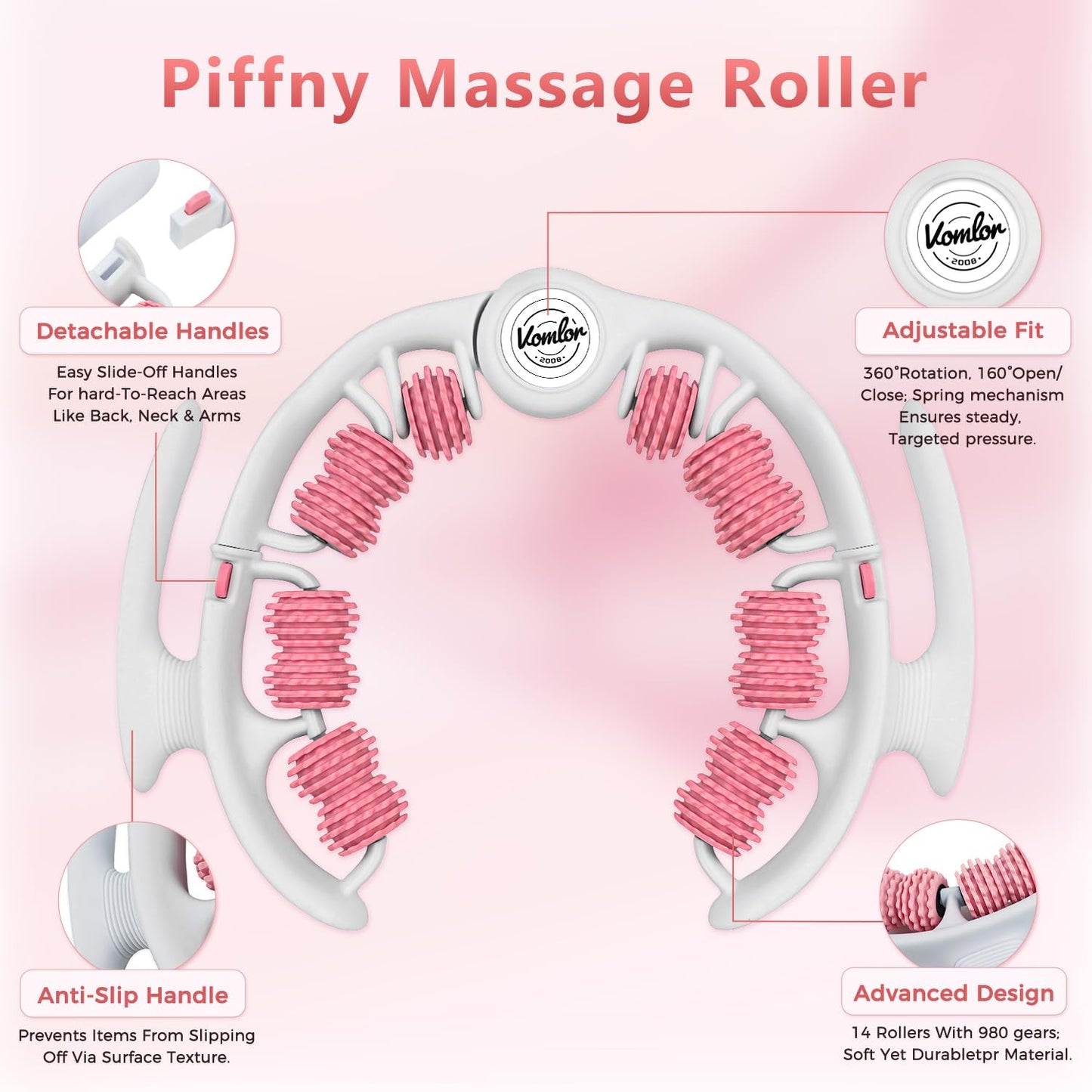 VOMLOR Cellulite Massage Roller - Lymphatic Drainage Tool for Deep Tissue Fascia Massage - Muscle Roller for Legs & Buttocks, Anti-Cellulite Massager for Body Contouring and Skin Smoothing VOMLOR buy supplements Au