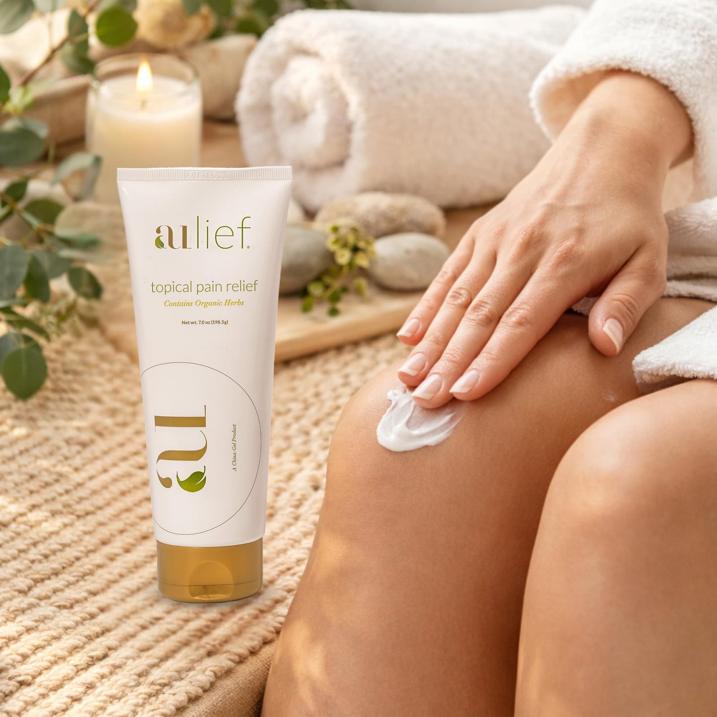 Aulief Gold Natural Pain Relief Cream – Organic Herbal Lotion for Arthritis, Joint Pain & Sore Muscles, Neck, Knee & Back Aches, Premium Organic Natural Pain Reliever, 3.2 Oz Tube AuliefBuy Supplements Australia