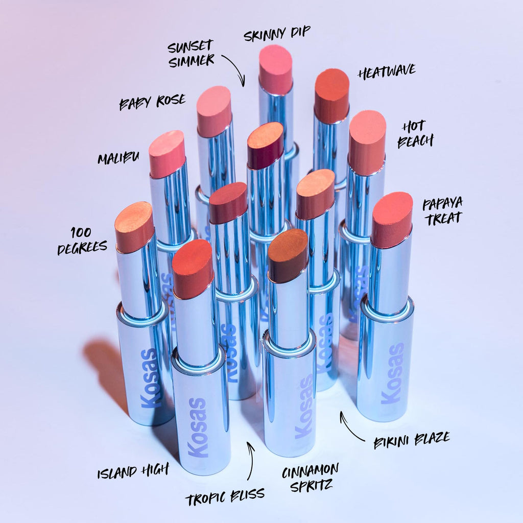 Kosas Wet Stick Moisturizing Shiny Sheer Lipstick with Ceramides, Hyaluronic acid, Peptides and Mango Butter - Soothes, Softens, and Moisturizes Lips – Malibu KosasBuy Supplements Australia