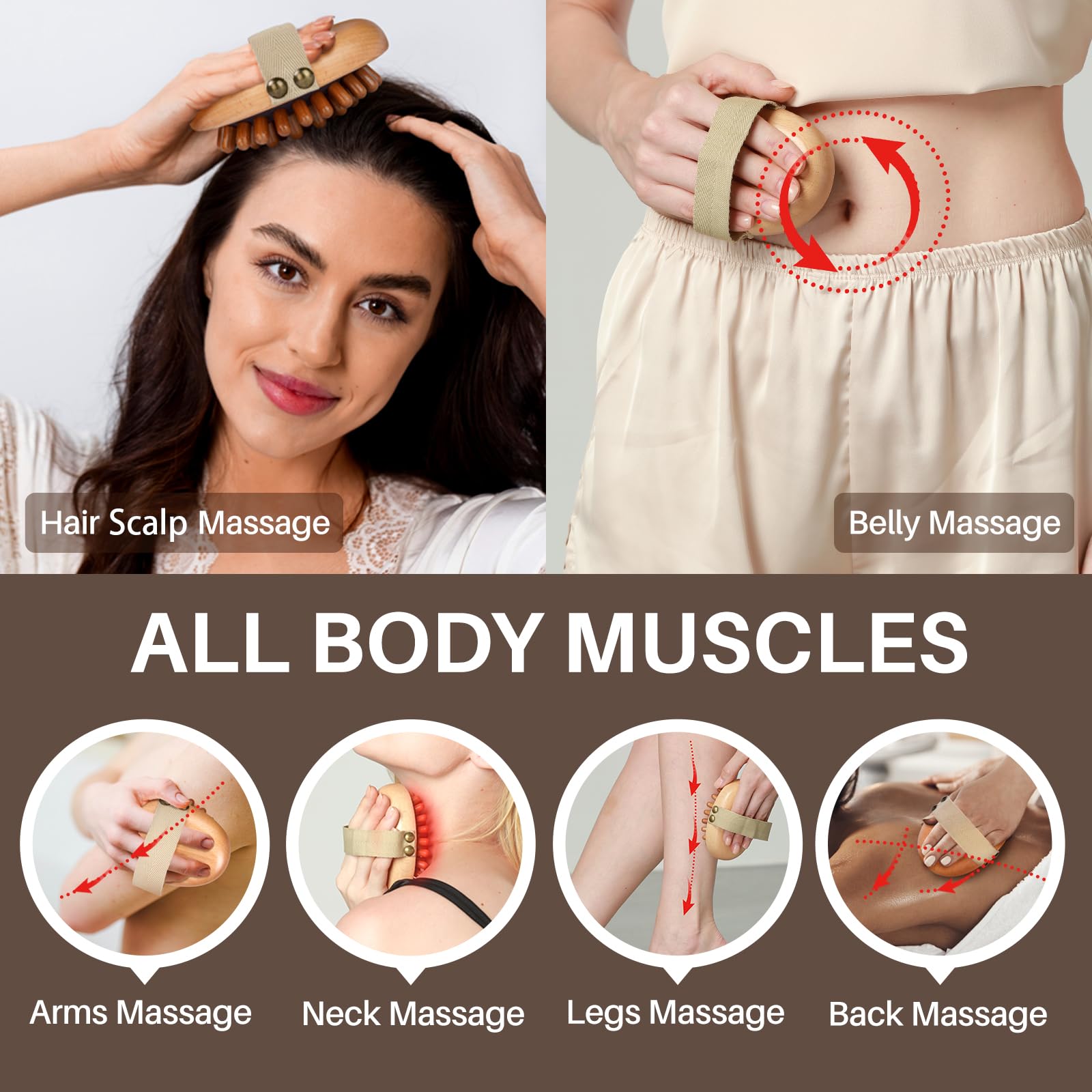 Wood Therapy Massage Tool for Belly Fat,Wooden Meridian Massage Body Brush for Cellulite Remover, Cellulite Lymphatic Drainage Massager for Body Shaping, Maderoterapia Kit for Muscle Pain Relief Olaemuo buy supplements Au