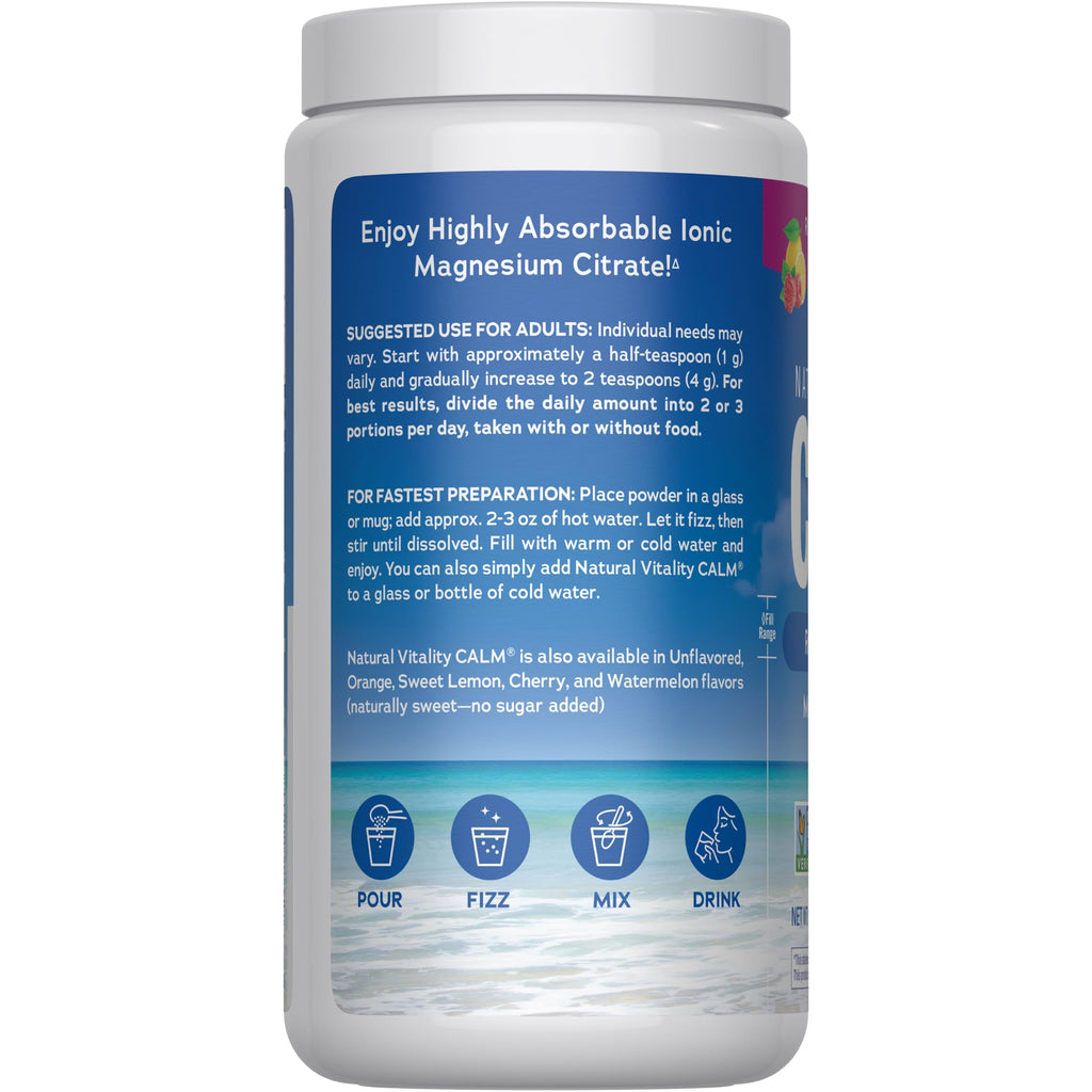 Natural Vitality Calm Magnesium 16oz Powder | Raspberry Lemon Flavored Supplement | Non-GMO, Vegan & Gluten Free Formula Natural VitalityBuy Supplements Australia
