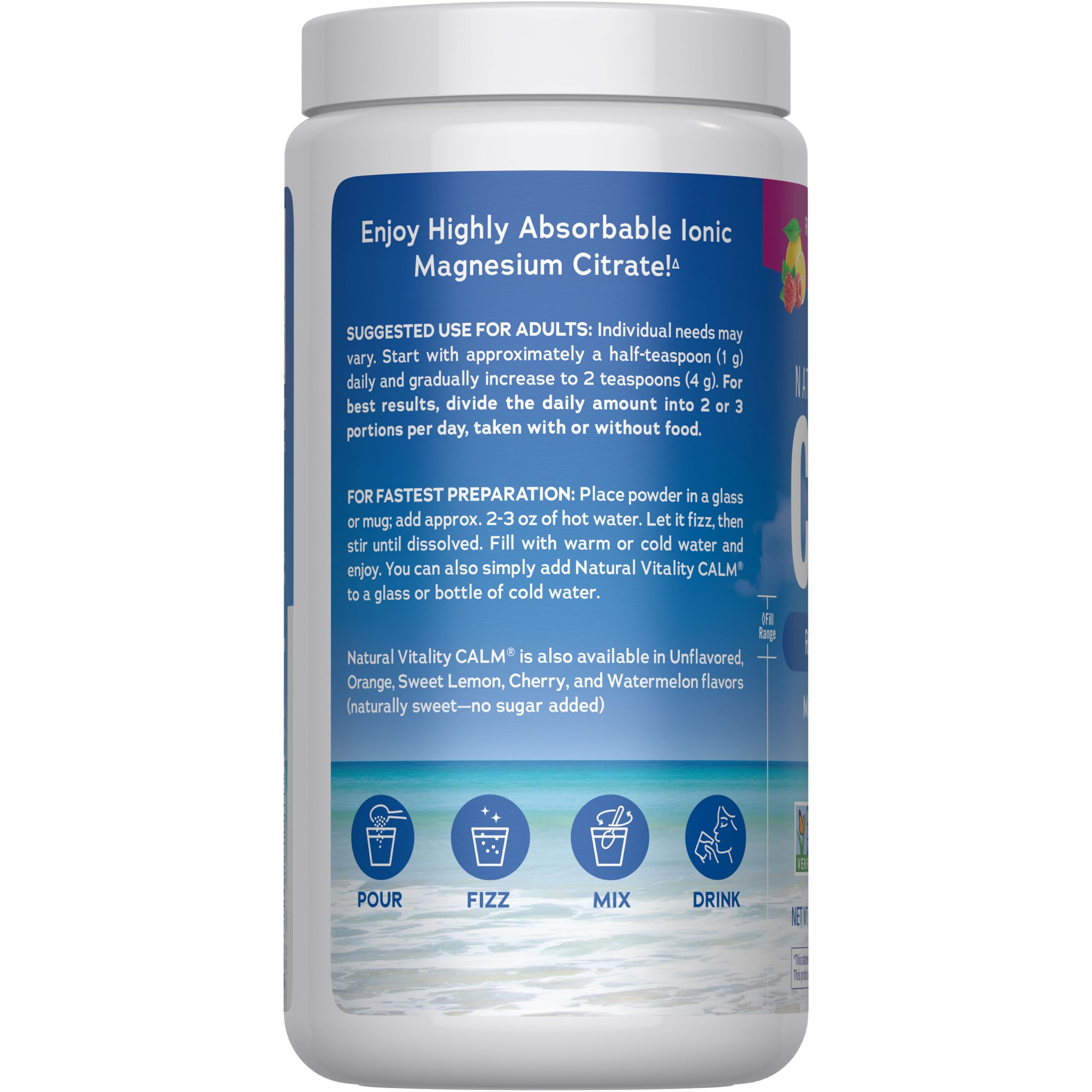 Natural Vitality Calm Magnesium 16oz Powder | Raspberry Lemon Flavored Supplement | Non-GMO, Vegan & Gluten Free Formula Natural VitalityBuy Supplements Australia