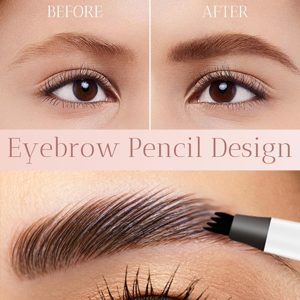2PCS New Waterproof Brow Pencil with Micro-Fork Tip, 3D Magic Eyebrow Pencil 4-Head Split Waterproof Long-lasting,Fine Stroke Eyebrow Pen Makeup Eyebrow Pencils Stay on All Day (Brown) GenericBuy Supplements Australia