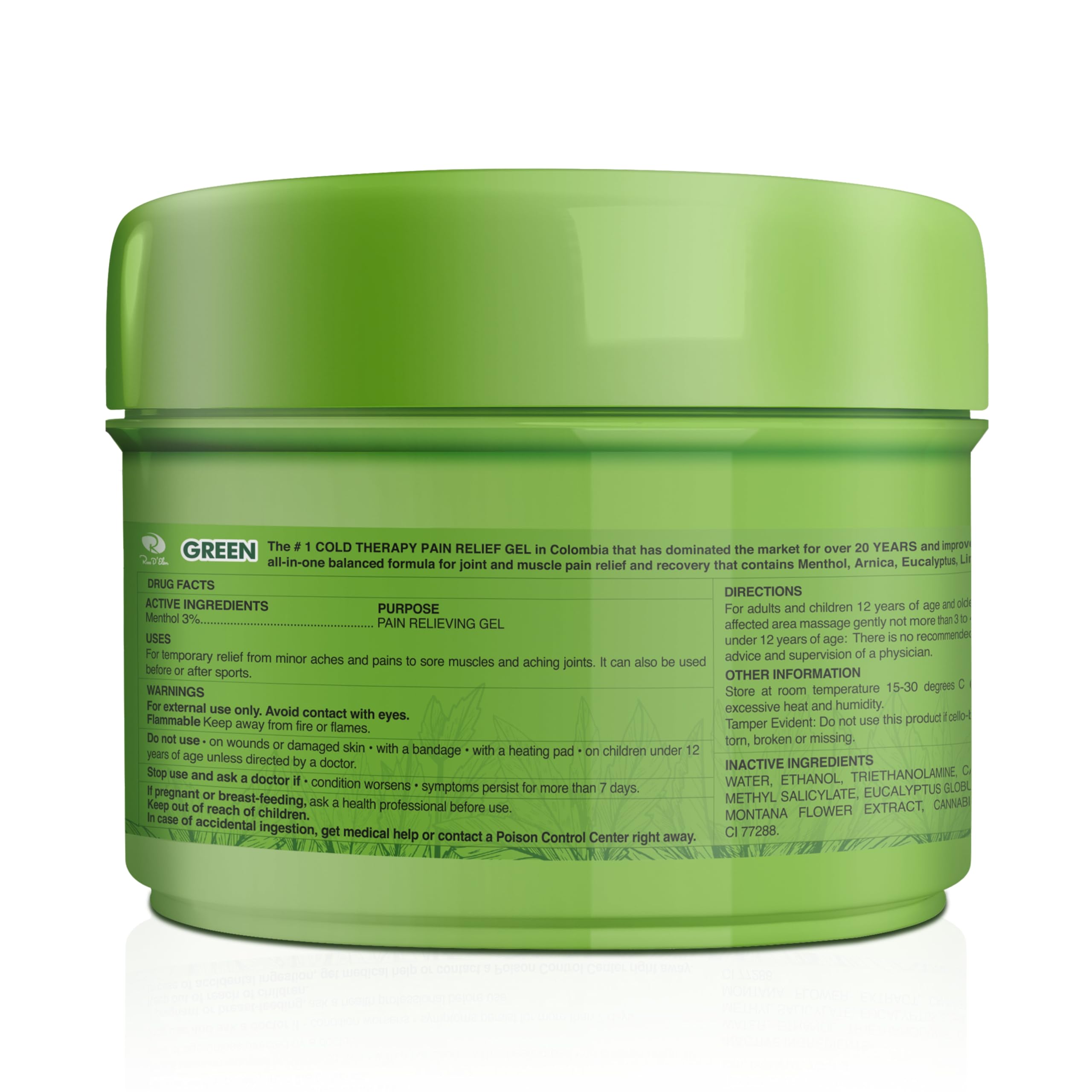 Ross D'Elen Green Menthol Gel - Large Size Single Pack ROSS D'ELENBuy Supplements Australia