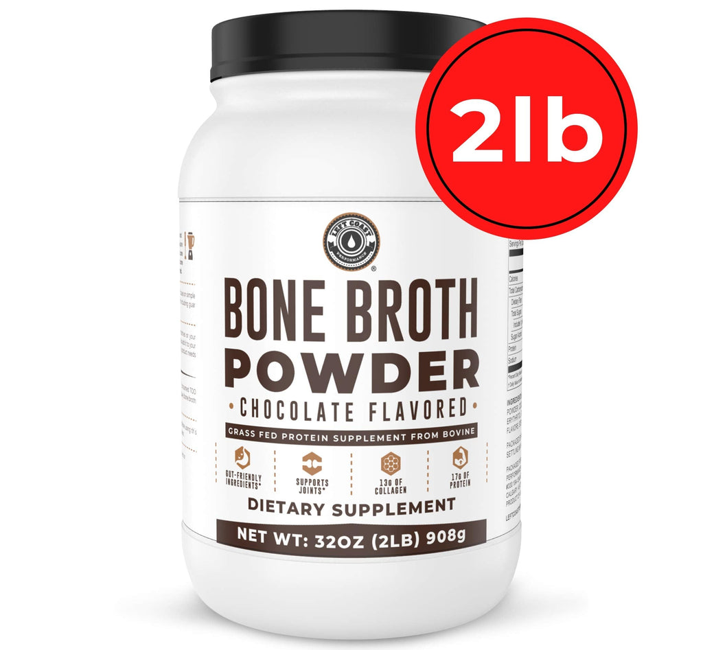Chocolate Bone Broth Protein Powder - 100% Grass Fed Beef Bone Broth with 16g Protein & 13g Collagen per Serving - Great for Shakes & Hot Chocolate - Keto Friendly Low Carb