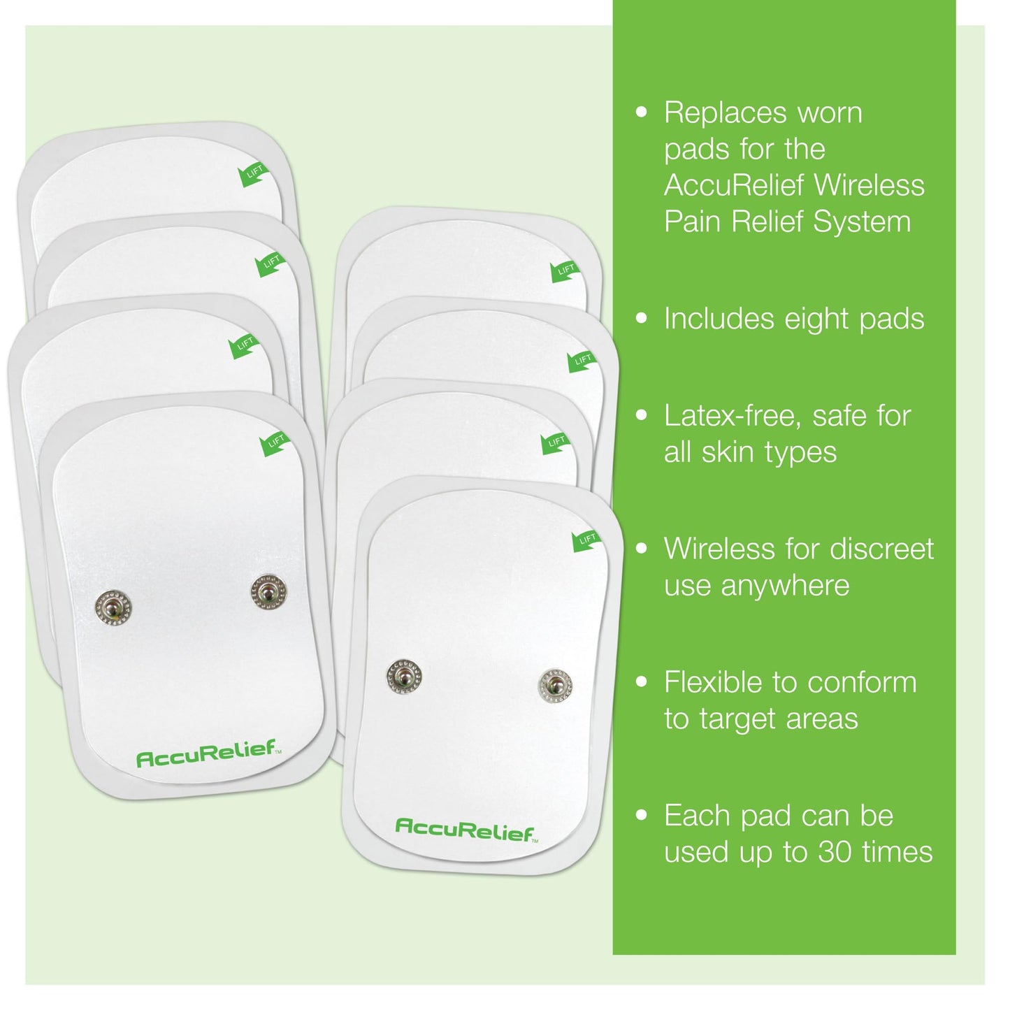 AccuRelief Wireless TENS Electrotherapy Pain Relief System Supply Kit (Packaging May Vary), Works with AccuRelief Wireless Remote Control TENS Device (ACRL-9000), 2 Pair (Pack of 1) AccuReliefBuy Supplements Australia