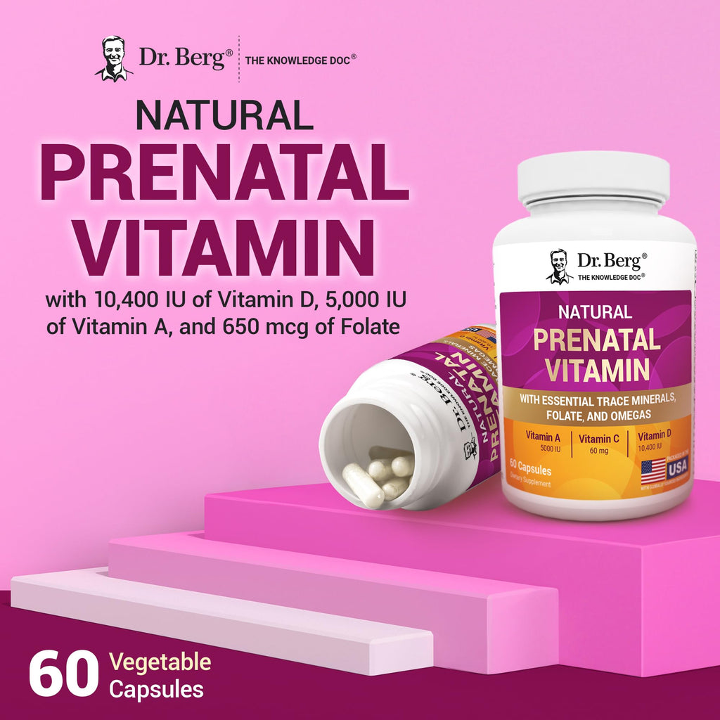 Dr. Berg Natural Prenatal Vitamins for Women (Pregnant & Nursing) - Prenatal Vitamins with Folate, Vitamins, Minerals, Omegas, &11 Powerful Superfoods - Womens Prenatal Multivitamin - 60 Capsules Dr. Berg NutritionalsBuy Supplements Australia