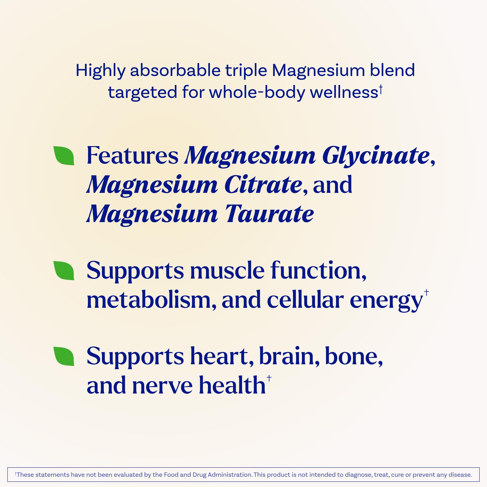 Natrol Triple Magnesium Complex Supplement, Glycinate, Citrate & Taurate 200mg High Absorption, Support Whole Body Wellness, 60 Capsules Natrol buy supplements Au