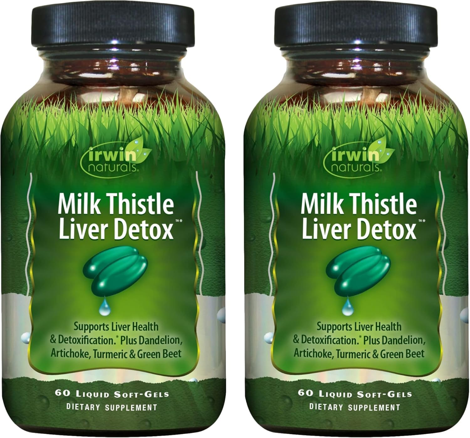 Irwin Naturals Milk Thistle Liver Detox - 60 Liquid Soft-Gels, Pack of 2 - Supports Liver Health with Dandelion, Artichoke, Turmeric & Green Beet Root - 60 Total Servings Irwin NaturalsBuy Supplements Australia