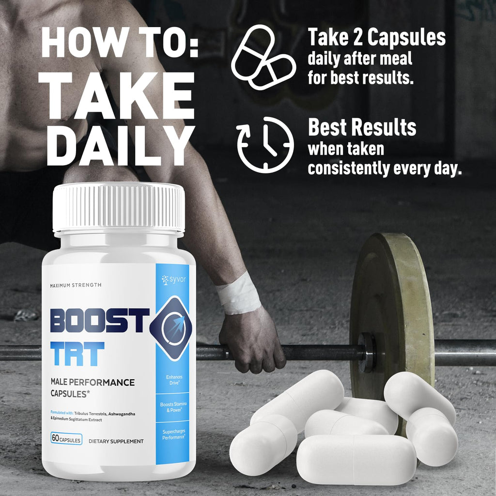 (2 Pack) Boost TRT Capsules, Official BoostTRT Capsules with All Natural Ingredients, Advanced Health & Wellness Support Formula with Max Strength Premium Active Lifestyle Vitamins (120 Capsules) Syvor buy supplements Au