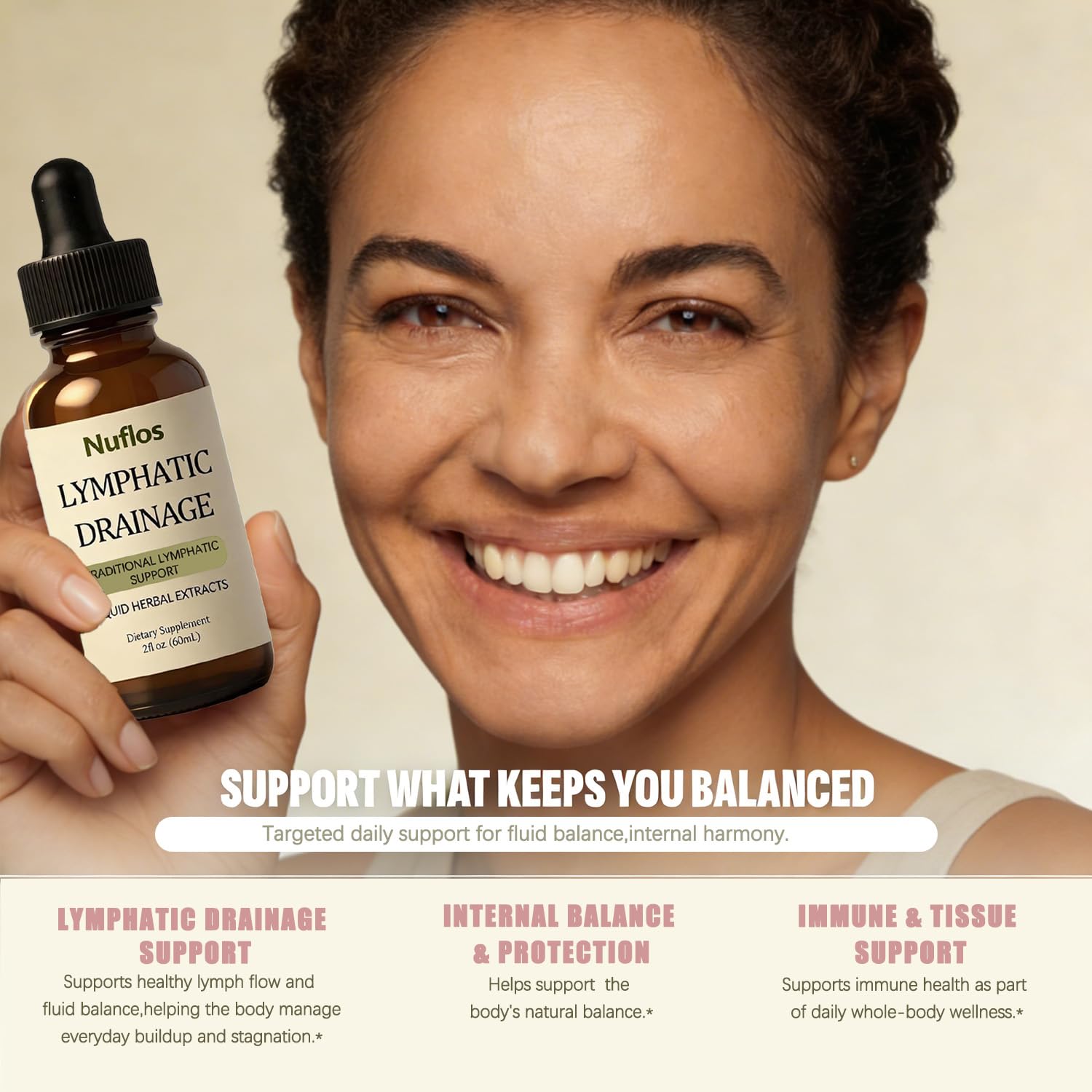 SAPURAIS Nuflos Lymphatic Drainage Drops, Supports Fluid Balance & Immune Health, 2 fl.oz SAPURAIS buy supplements Au