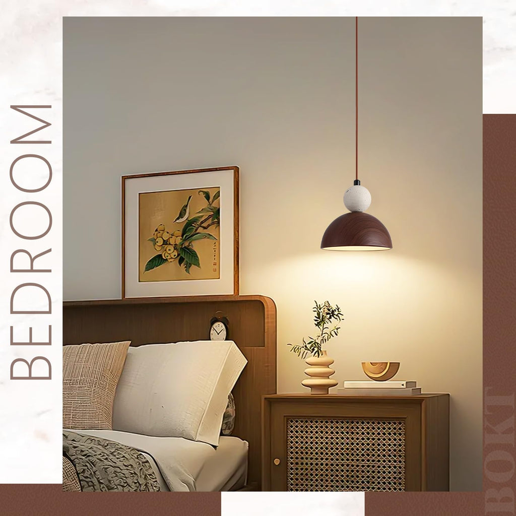 BOKT Wabi Sabi Pendant Light Nordic LED Ceiling Hanging Light Modern Natural Stone Pendant Light Adjustable Dimmable Walnut Mini Chandelier for Dining Room Living Room BOKTBuy Supplements Australia