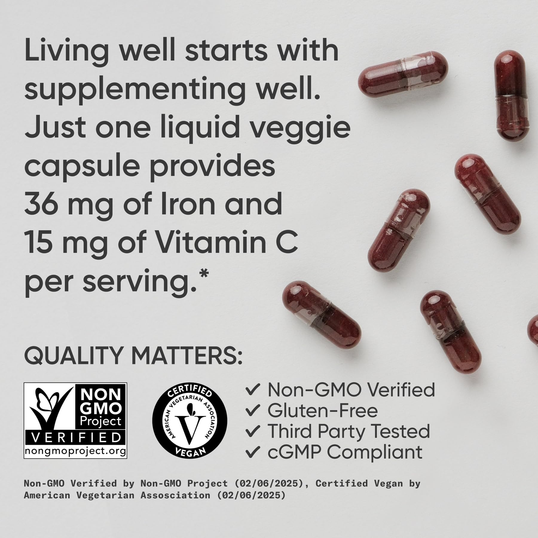 Sports Research® Blood Balance Iron Supplement - 36 MG Iron + Folate & Vitamin C for Absorption - Red Blood Cell Support for Women & Men* - Vegan Certified · Non-GMO · Gluten-Free - 90 Capsules Sports Research buy supplements Au