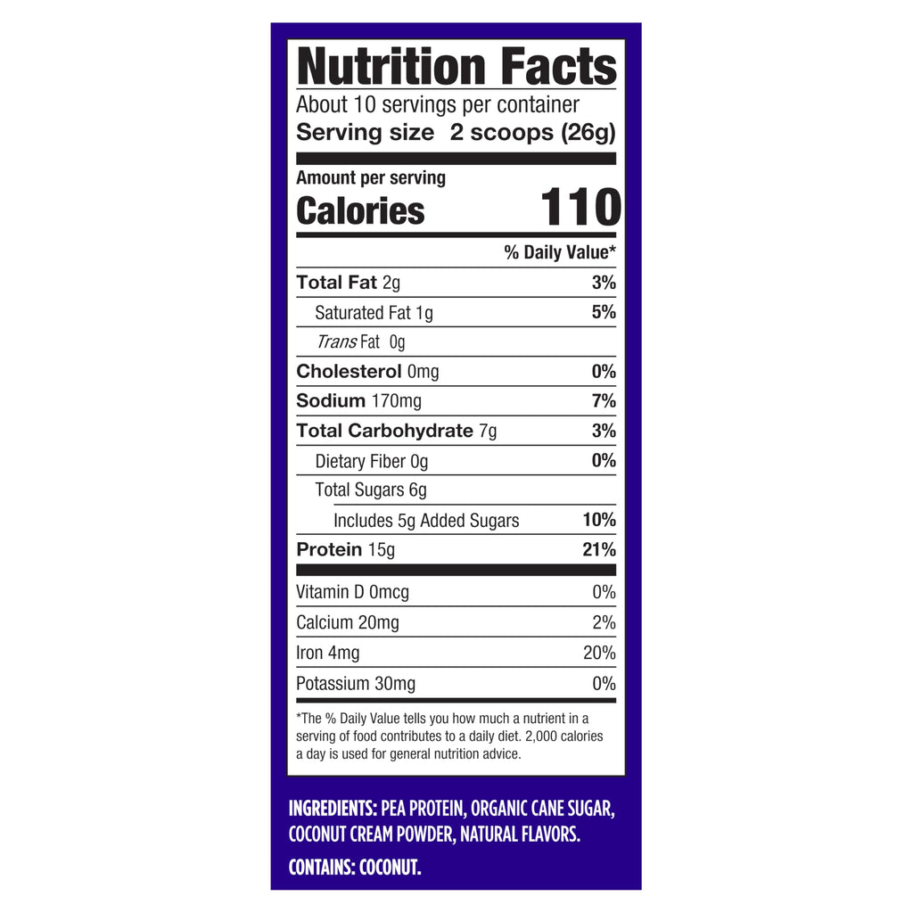 Vega Protein Made Simple Protein Powder, Vanilla - Stevia Free, Vegan, Plant Based, Healthy, Gluten Free, Pea Protein for Women and Men, 9.2 oz (Packaging May Vary)
