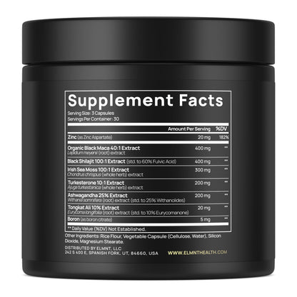 ULTRA MALE® Premium for Men w. 100:1 Shilajit, 40:1 Black Maca, Ashwagandha 25%, Tongkat Ali 10% - Clinical Strength Male Enhancing Supplement for Men Health Libido+