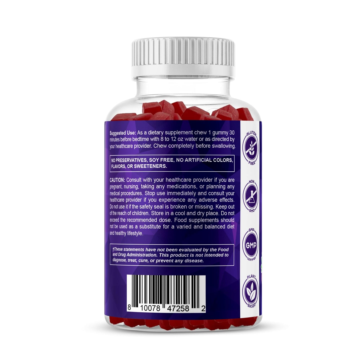 Vitamatic Sugar Free Melatonin 30mg per Gummy - 60 Servings - 60 Vegetarian Gummies - Non-Habit Forming Supplement (60 Count (Pack of 1))