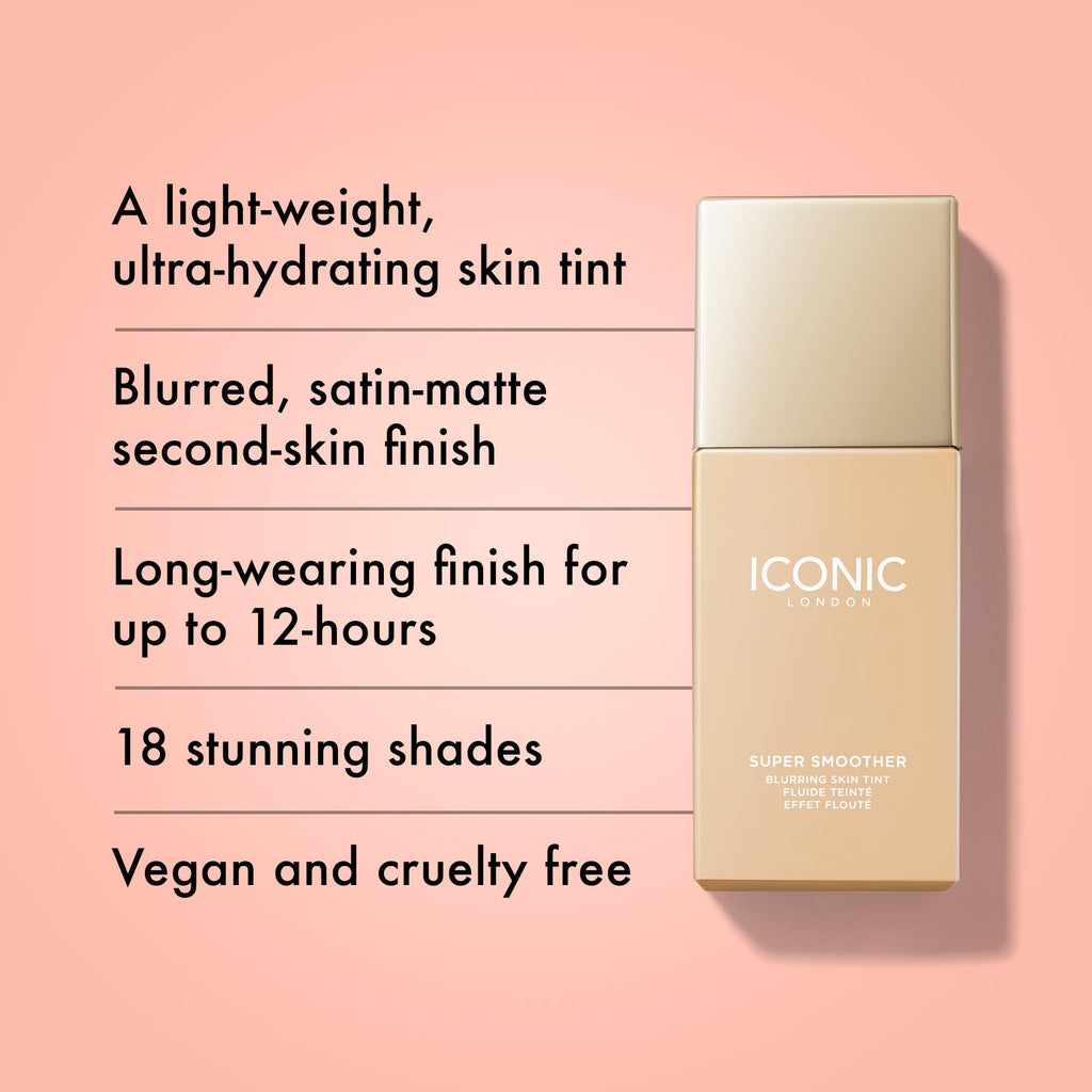 ICONIC LONDON Super Smoother Blurring Skin Tint | Light to Medium Coverage, Hydrating, Ultra-Lightweight Tinted Moisturizer, Cruelty-Free, Vegan Makeup (Neutral Fair) 1.01 Fl oz ICONIC LONDON buy supplements Au