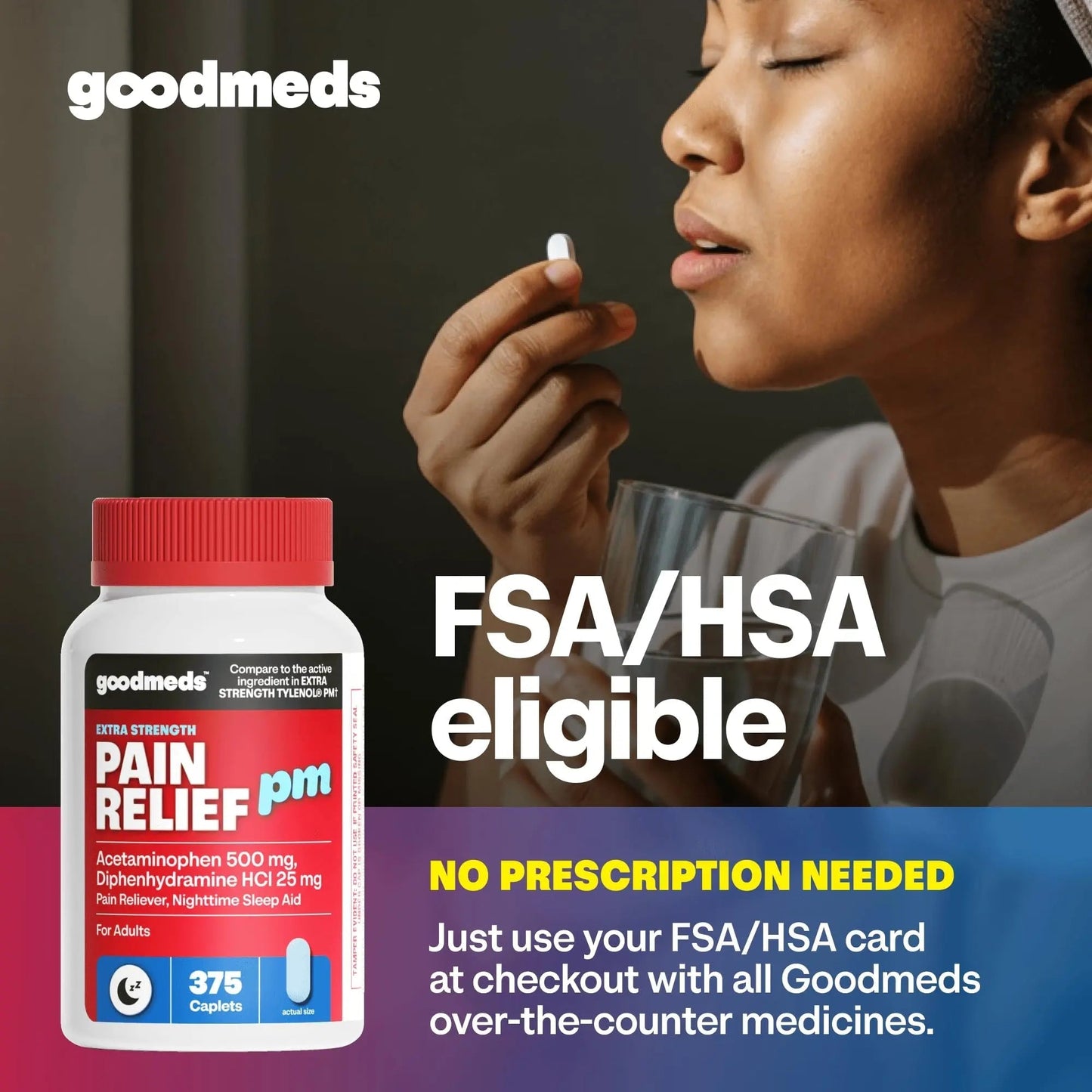 GoodMeds Compare to Tylenol PM PM Pain Reliever & Sleep Aid, Generic Acetaminophen 500mg, Fast-Acting, Extra Strength for Headaches, Migraines, Aches | Non-Habit Forming (375 Count) GoodMedsBuy Supplements Australia