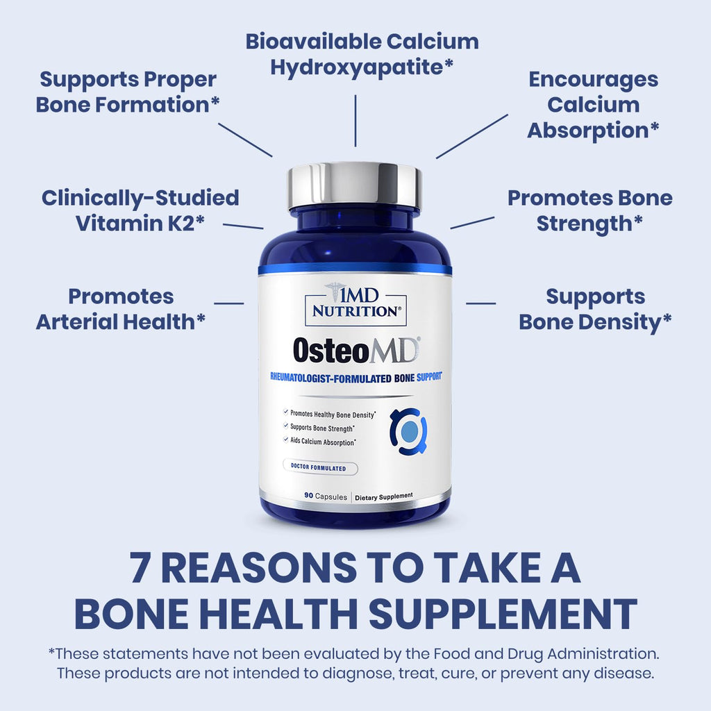 1MD Nutrition OsteoMD for Comprehensive Support - Supplement for Women and Men - Promote Density w/Vitamin D - Hydroxyapatite