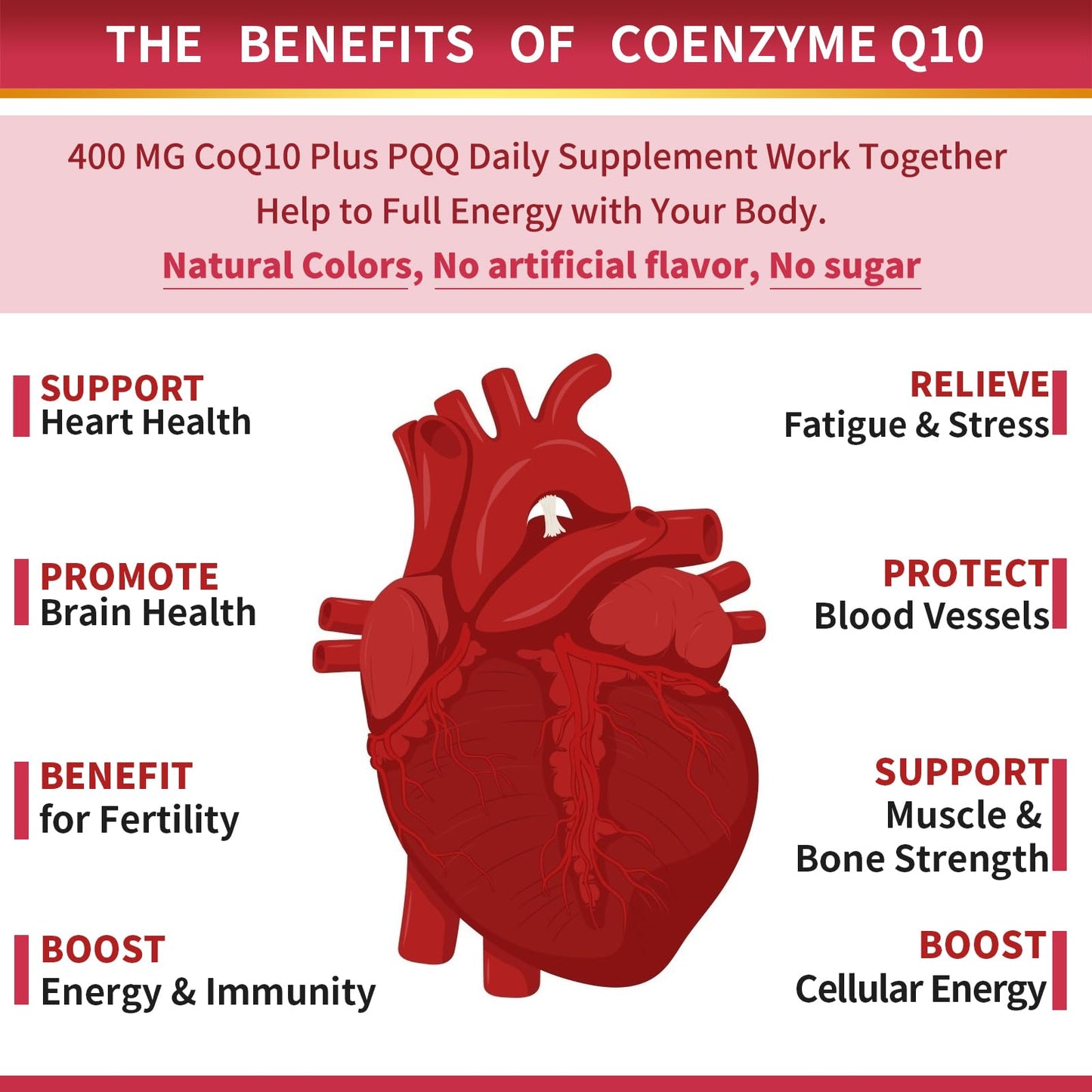 ZEBORA CoQ10-400mg-Softgels with PQQ, BioPerine & Omega-3, Coenzyme Q10(Ubiquinone) Supplement for High-Absorption, Powerful-Antioxidant