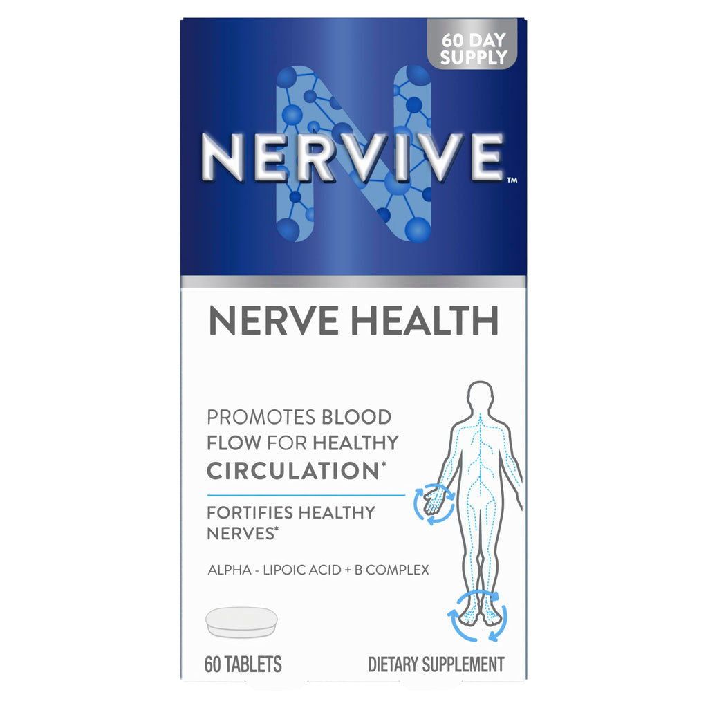 Nervive Nerve Health, Alpha Lipoic Acid, Fortify Nerve Health, Healthy Nerve Function, Healthy Blood Circulation, Supplement, Tablet, 60 Tablets NerviveBuy Supplements Australia