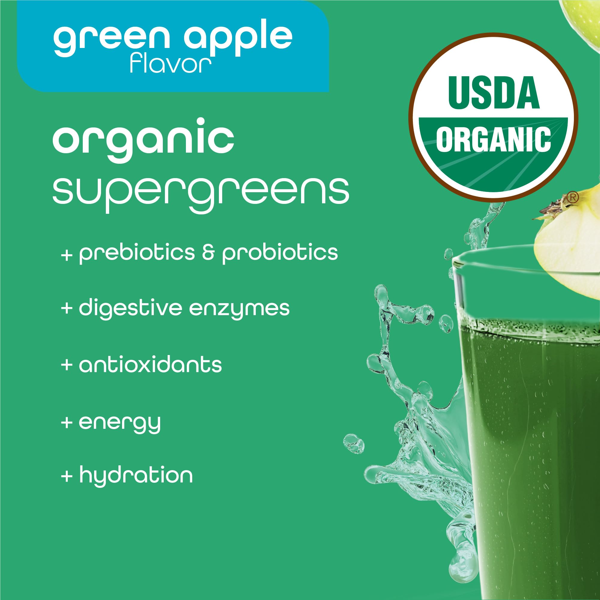 Zena Nutrition Organic Super Greens Energy & Hydration Powder, 70+ Superfoods, 0 Sugar, 5G Fiber, Spirulina, Chlorella, Prebiotics/Probiotics, Natural Caffeine + Electrolytes, 40 Drink Mix Packets Zena NutritionBuy Supplements Australia