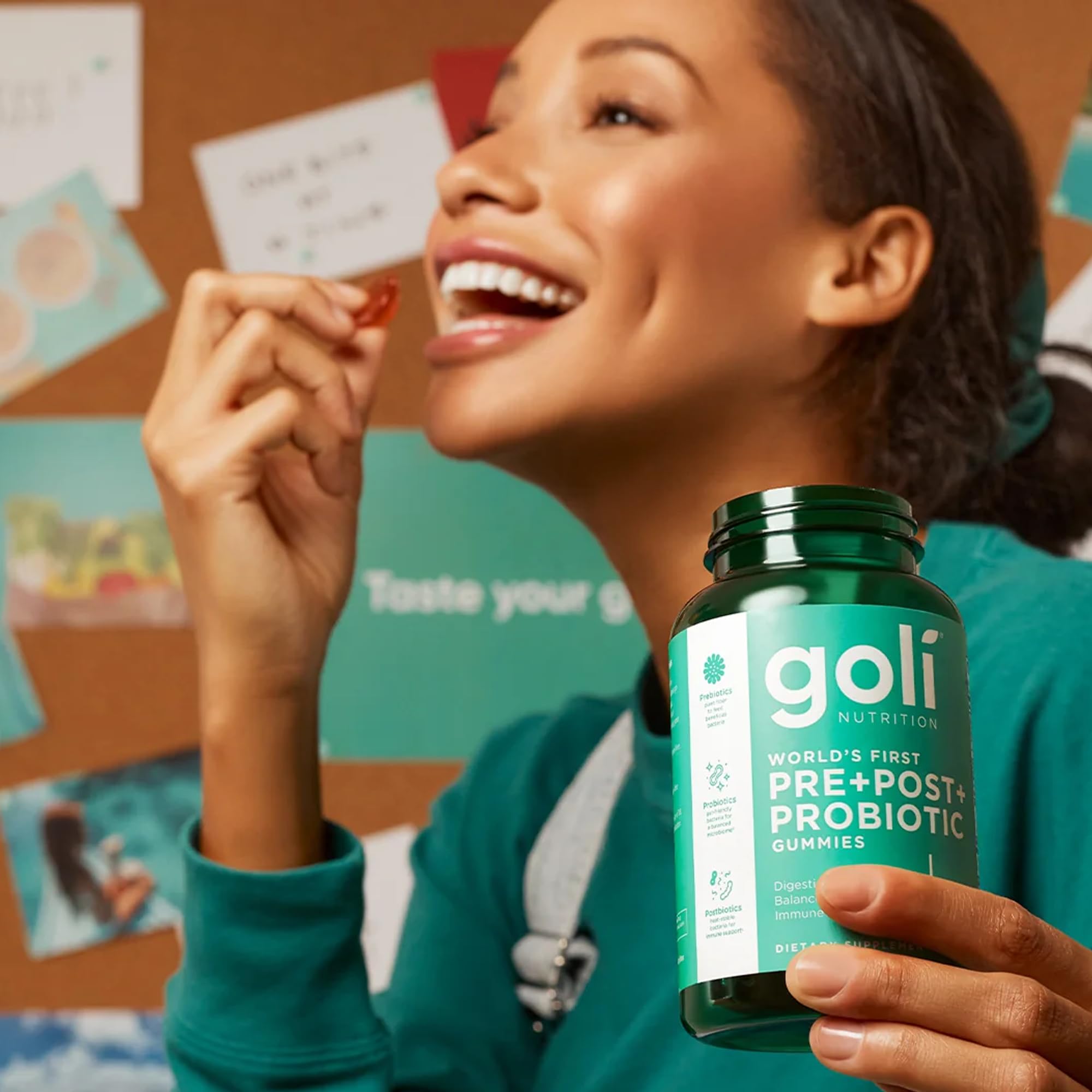 Goli Pre Pro Postbiotic Gummies - Worlds First 3-in-1 Formula with DE111 Probiotics, XOS Prebiotics, MCC1849 Postbiotics - Vegan, Non-GMO,