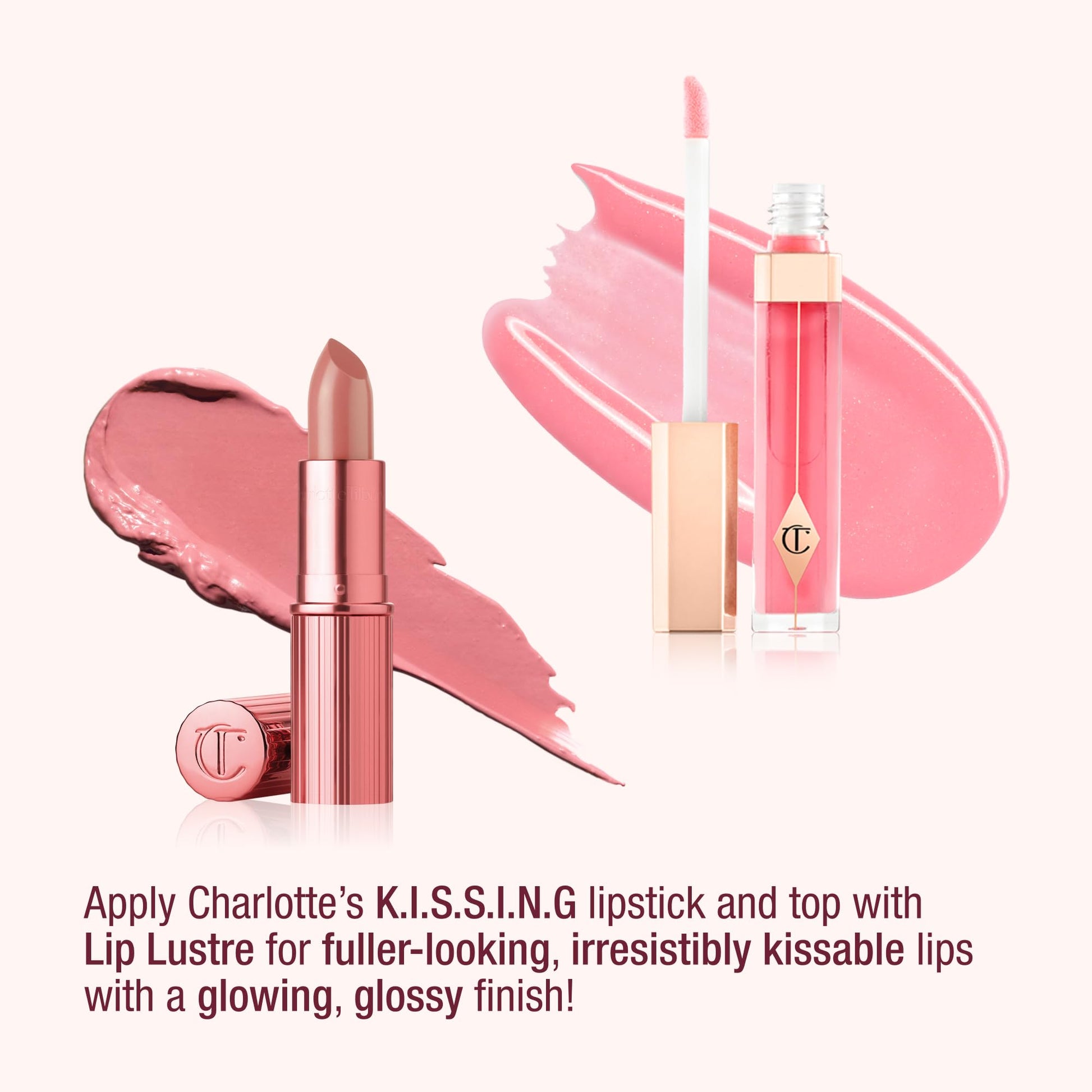 Charlotte Tilbury Icon Baby Lip Duo Kit - Mini K.I.S.S.I.N.G Satin Shimmer Lipstick & Full Size Hall of Fame High Shine Gloss Set - Hydrating Long Lasting Makeup Duo for On-the-Go Glossy Shine Charlotte Tilbury buy supplements Au