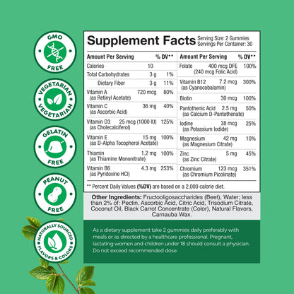 Teen Multivitamin Gummies 12-17 - Teen Boys & Girls Gummy Vitamins for Better Skin, Immune Strength, Mood & Energy Support - Teenage Girl & Boy Supplements