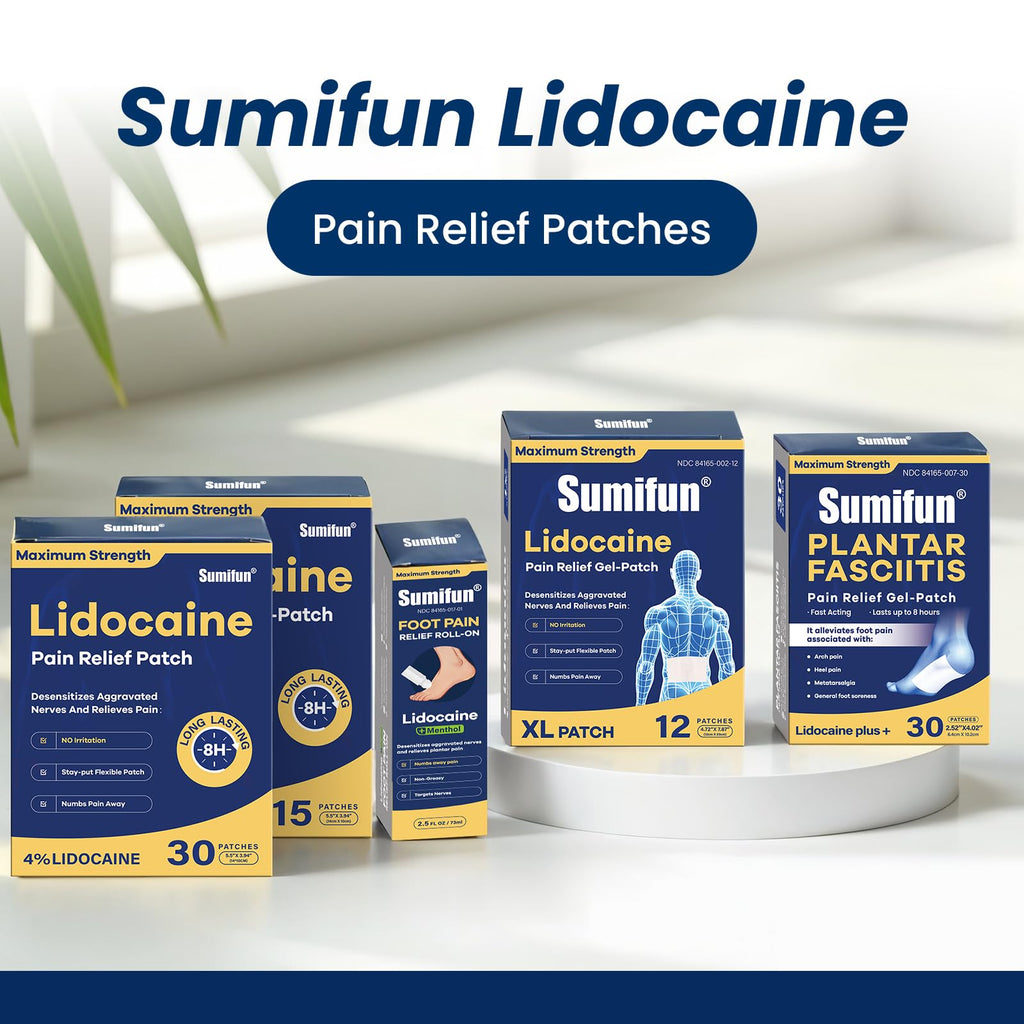 Sumifun Foot Pain Relief Lidocaine Roll-On - Maximum Strength OTC for Plantar Fasciitis & Heel Pain - Fast-Drying, Non-Greasy Formula, 2.5 Fl Oz SumifunBuy Supplements Australia