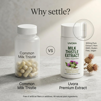 Uvora - Milk Thistle Extract,Uvora Premium Herbal Supplement with Milk Thistle Extract & Antioxidants – Supports Natural ification