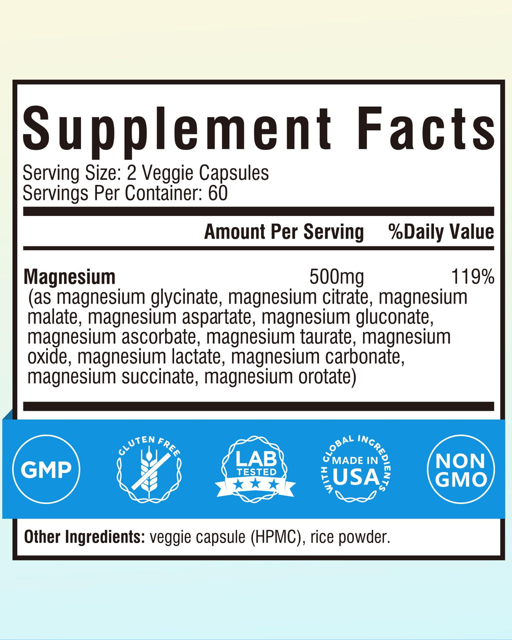Terranics 12-in-1 Magnesium Complex 500mg, High Absorption Chelated Magnesium Glycinate, Citrate, Malate, Taurate, Orotate & More, for Sleep, Calm, Energy, Heart, Vegan, Non-GMO,120 Capsules Terranics buy supplements Au