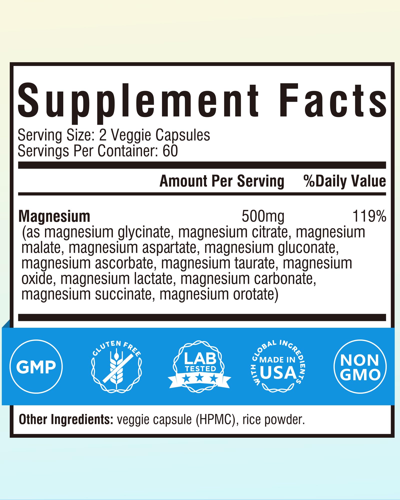 Terranics 12-in-1 Magnesium Complex 500mg, High Absorption Chelated Magnesium Glycinate, Citrate, Malate, Taurate, Orotate & More, for Sleep, Calm, Energy, Heart, Vegan, Non-GMO,120 Capsules Terranics buy supplements Au