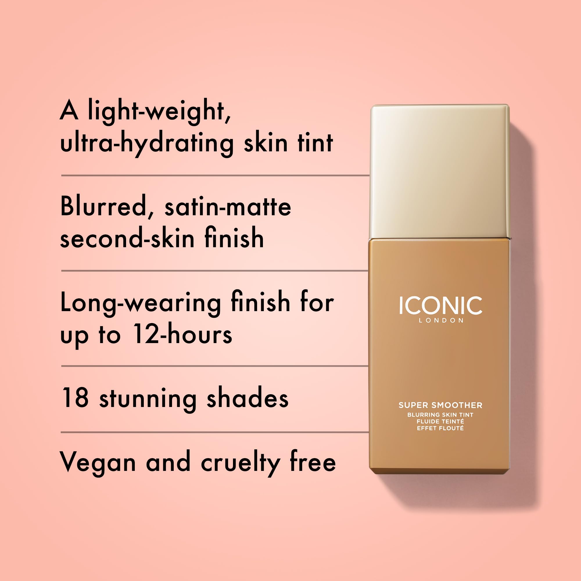 ICONIC LONDON Super Smoother Blurring Skin Tint | Light to Medium Coverage, Hydrating, Ultra-Lightweight Tinted Moisturizer, Cruelty-Free, Vegan Makeup (Golden Medium) 1.01 Fl oz ICONIC LONDON buy supplements Au