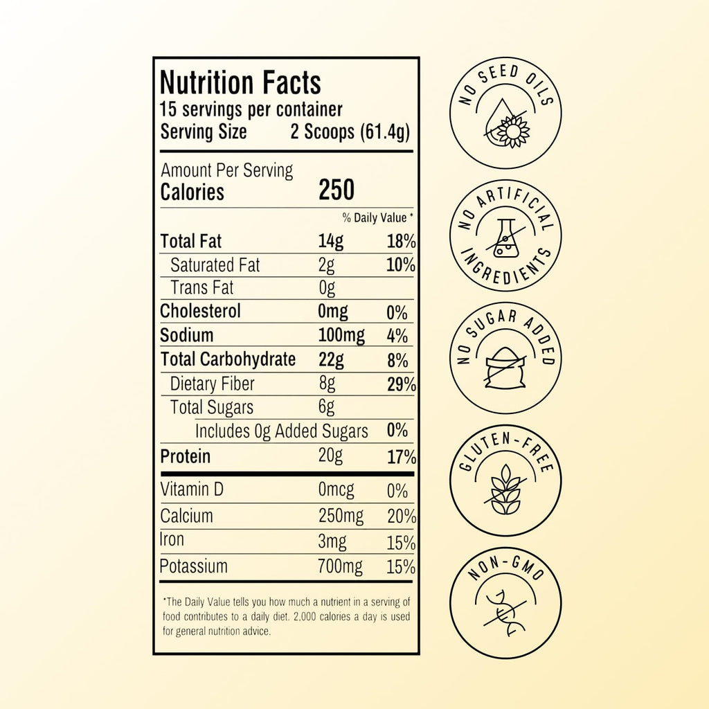 FlavCity Vegan Almond Protein Shake Powder, Vanilla Cream + Reishi & Cordyceps Mushrooms - Focus, Skin, Hair & Joint Support - Organic Fruit All in One Smoothie On-the-Go, 20 Servings