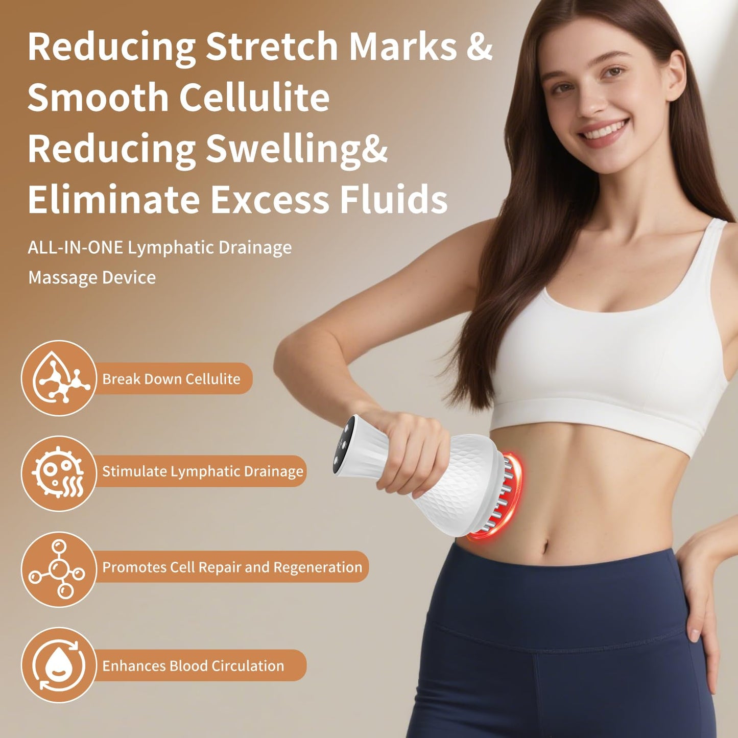 lemonforts Lymphatic Drainage Massager – Portable Cellulite Massage Tool with 19 Intensity Levels for Relaxing Neck, Legs, Arms & Belly lemonforts buy supplements Au